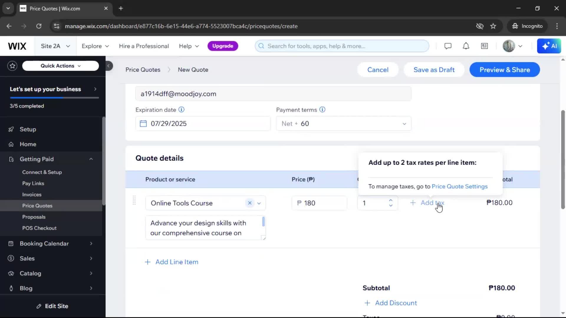 Creating a quote screenshot