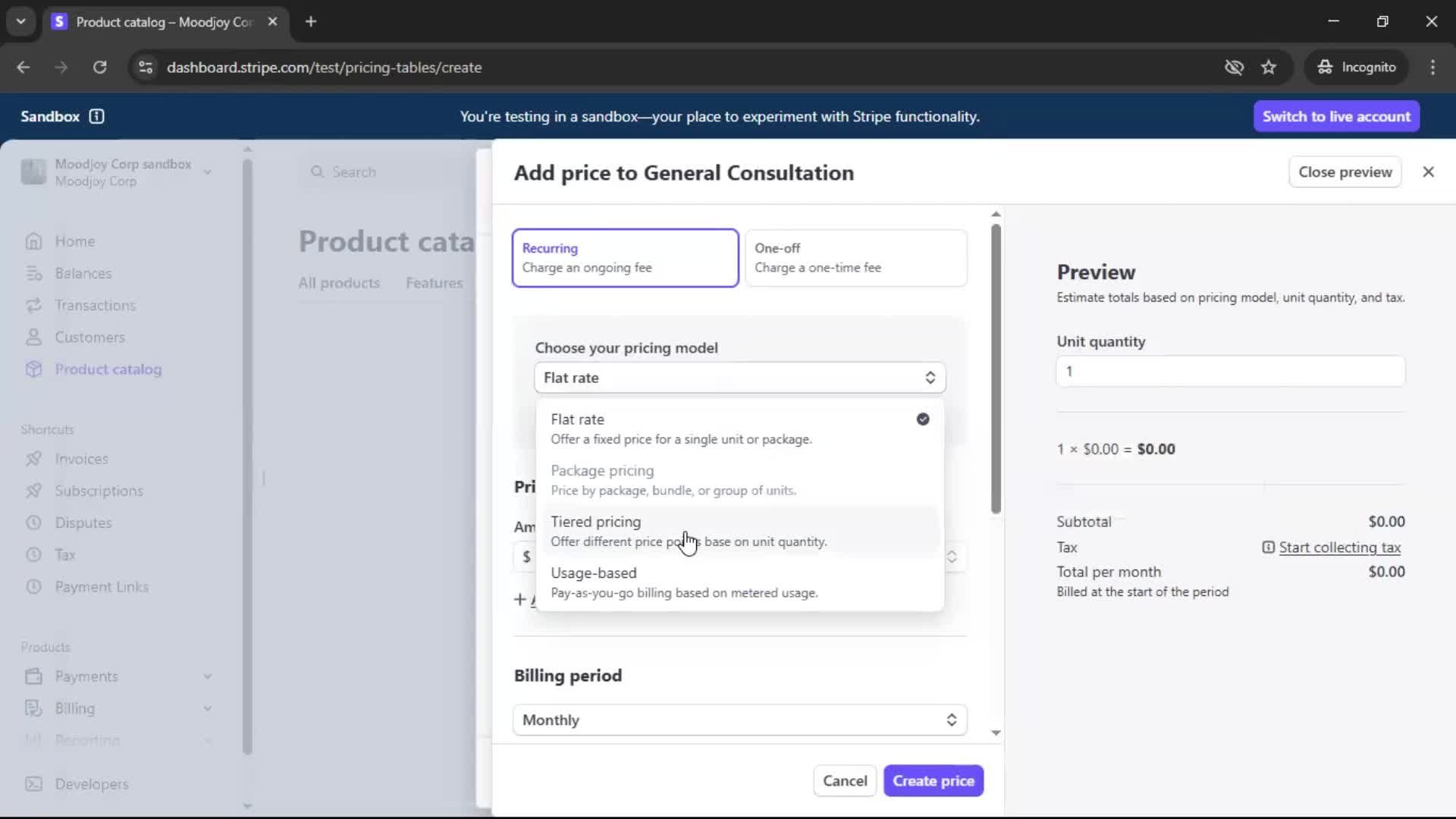 Creating a pricing table screenshot