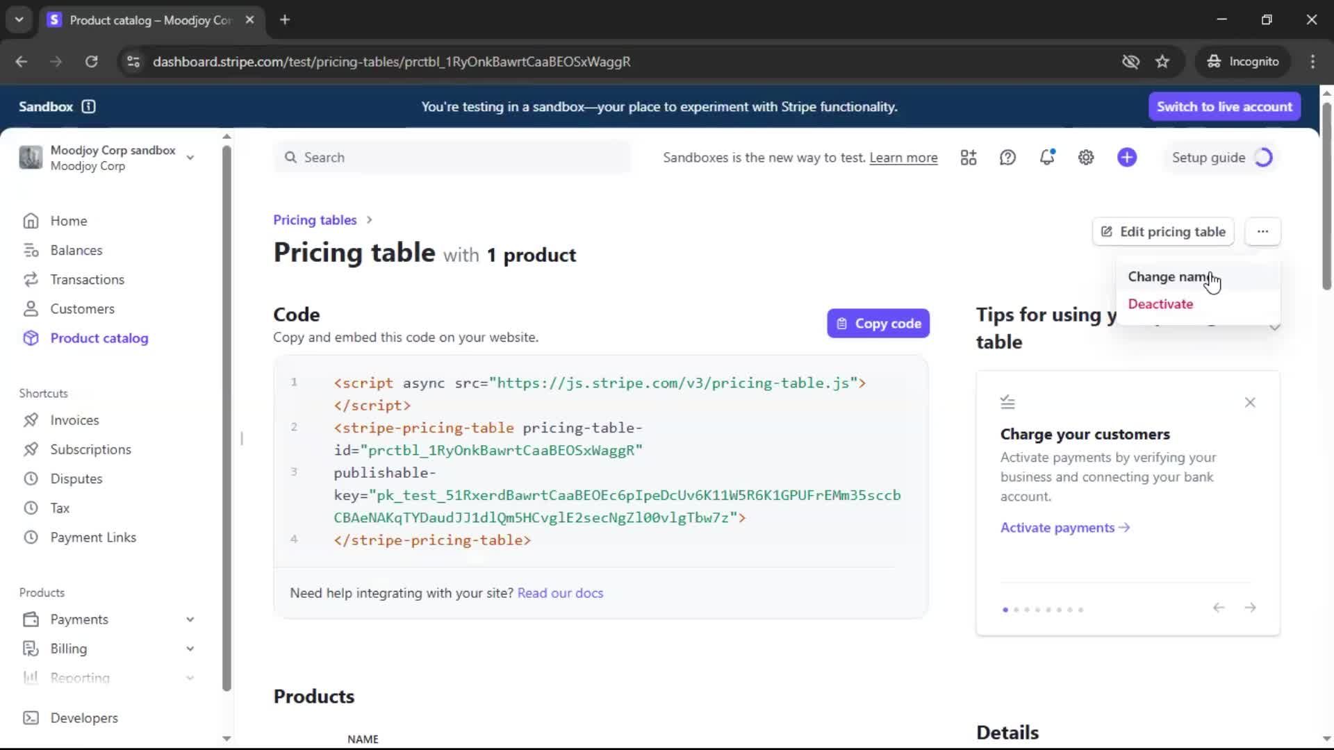 Creating a pricing table on Stripe video thumbnail