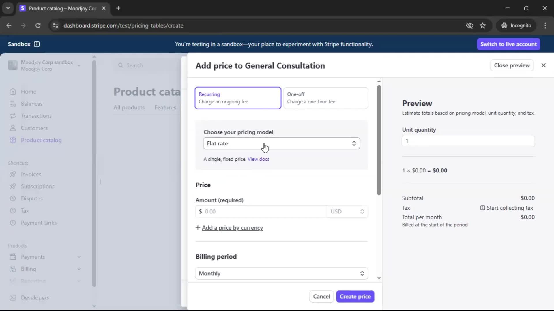Creating a pricing table screenshot