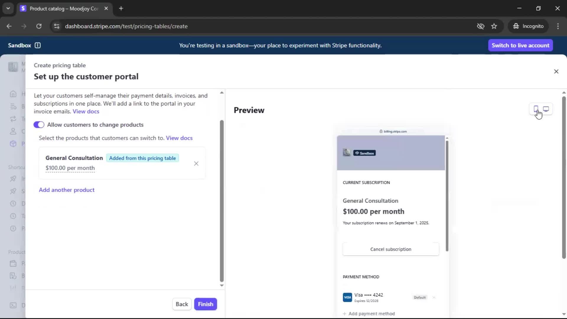 Creating a pricing table screenshot