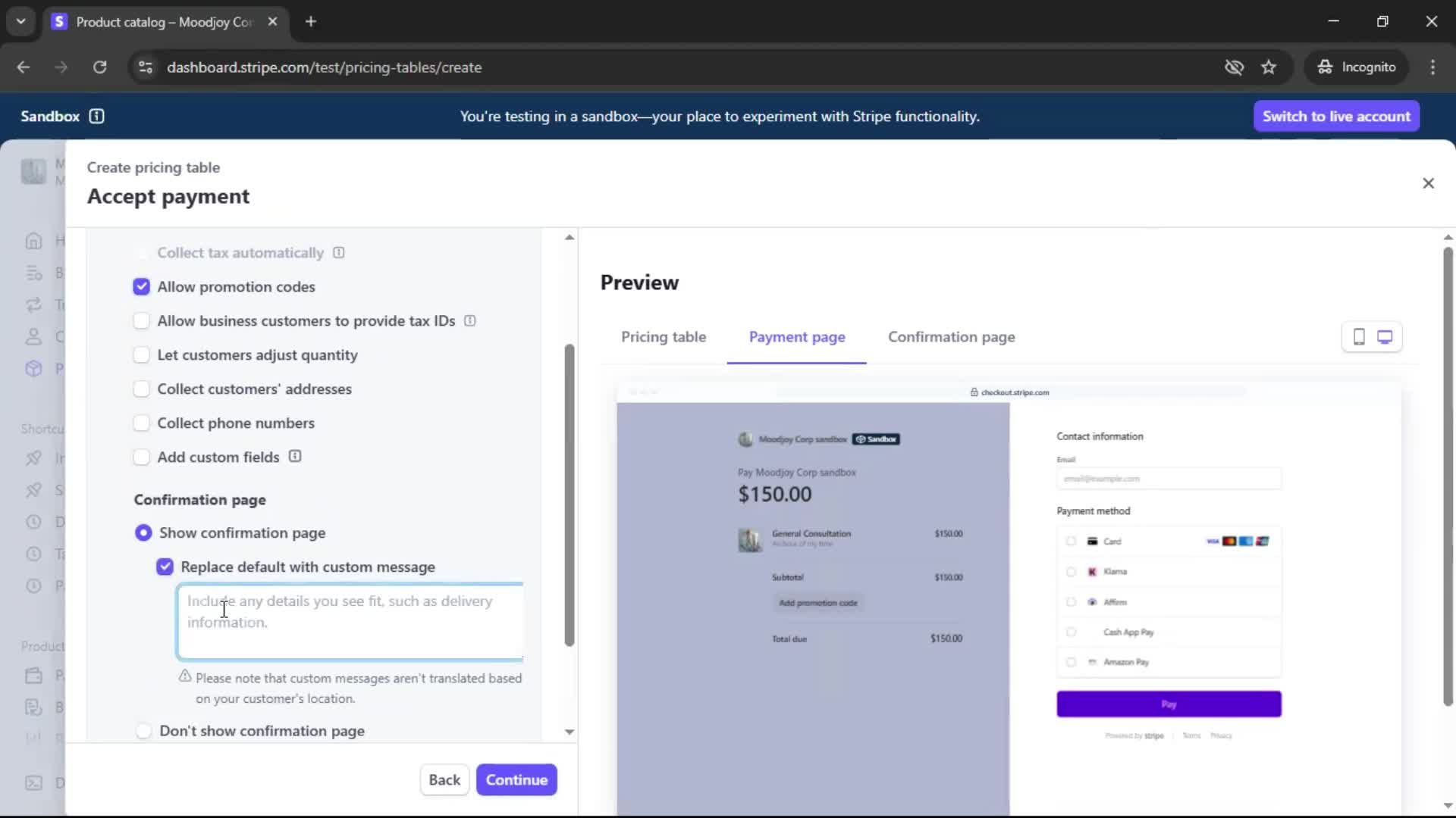 Creating a pricing table screenshot