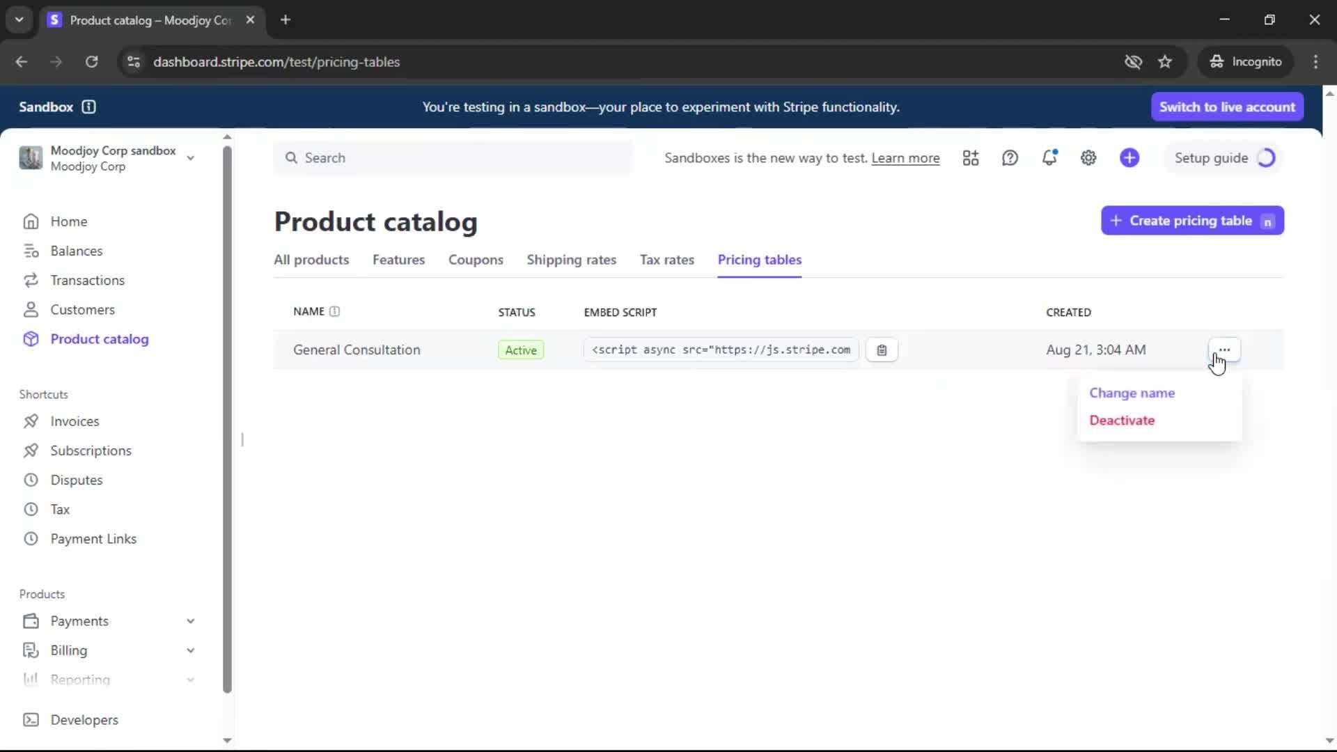 Creating a pricing table on Stripe video thumbnail