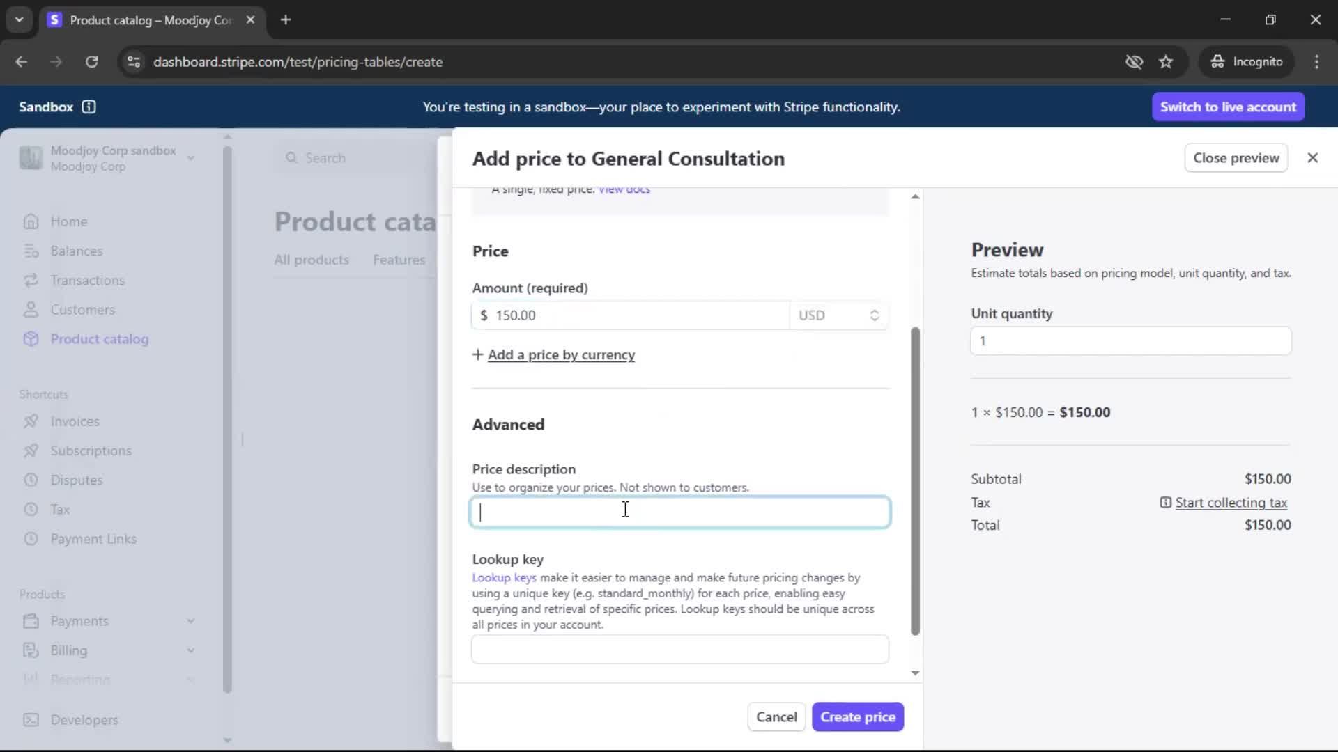 Creating a pricing table screenshot