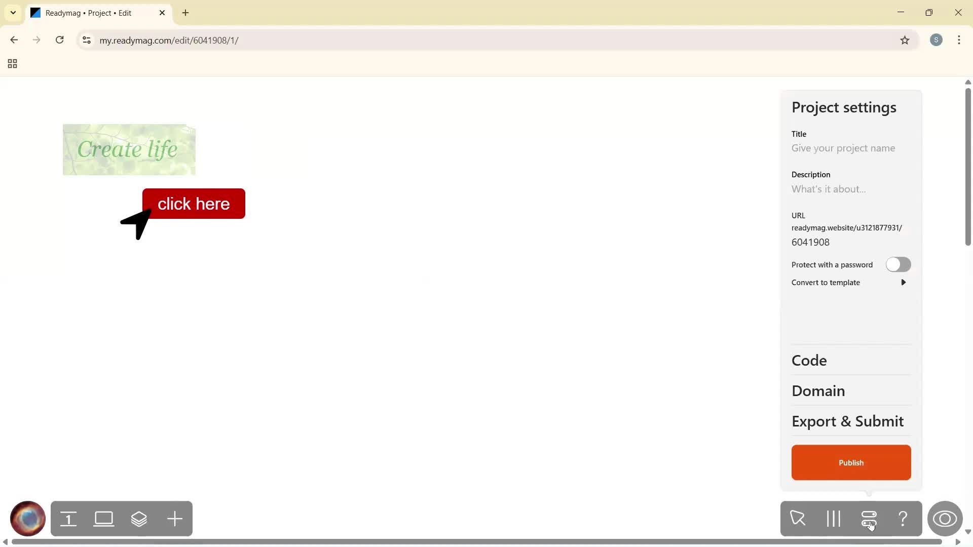 Creating a project screenshot