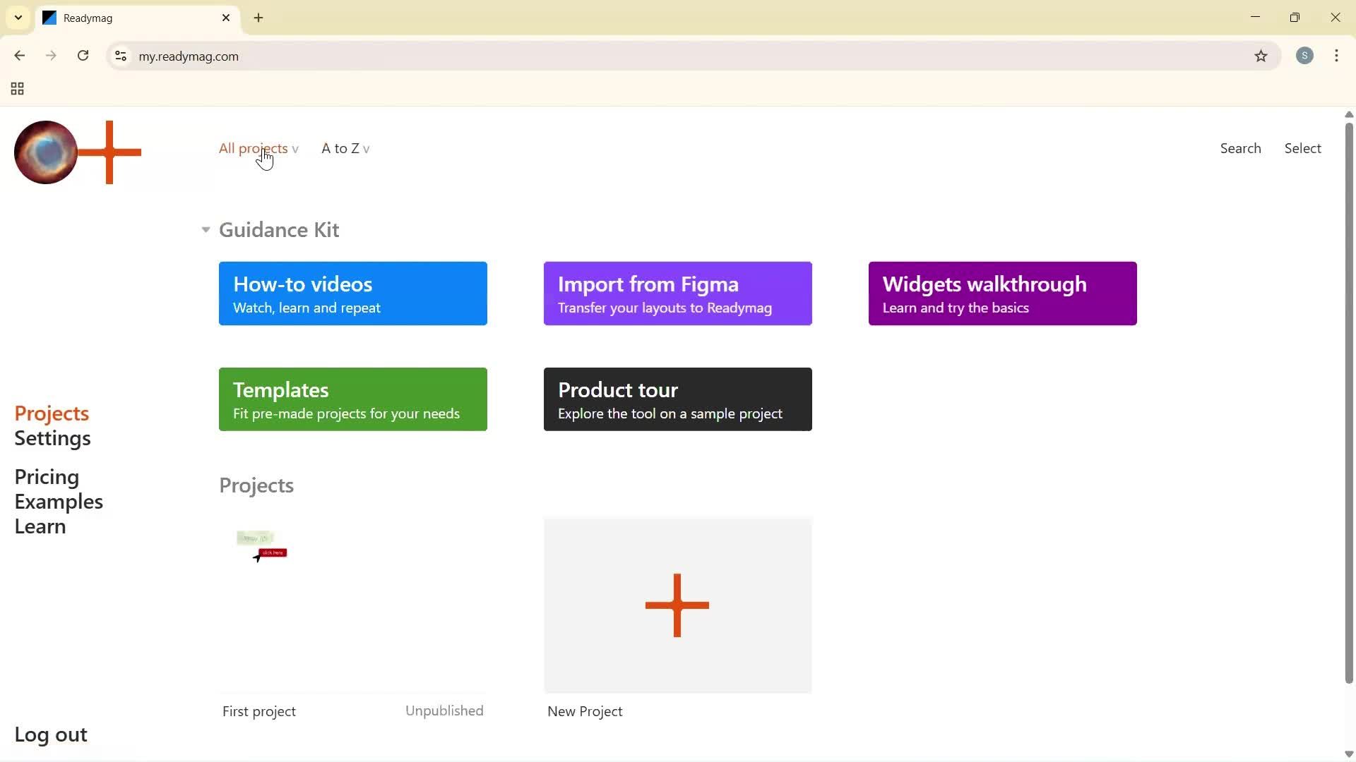 Creating a project screenshot