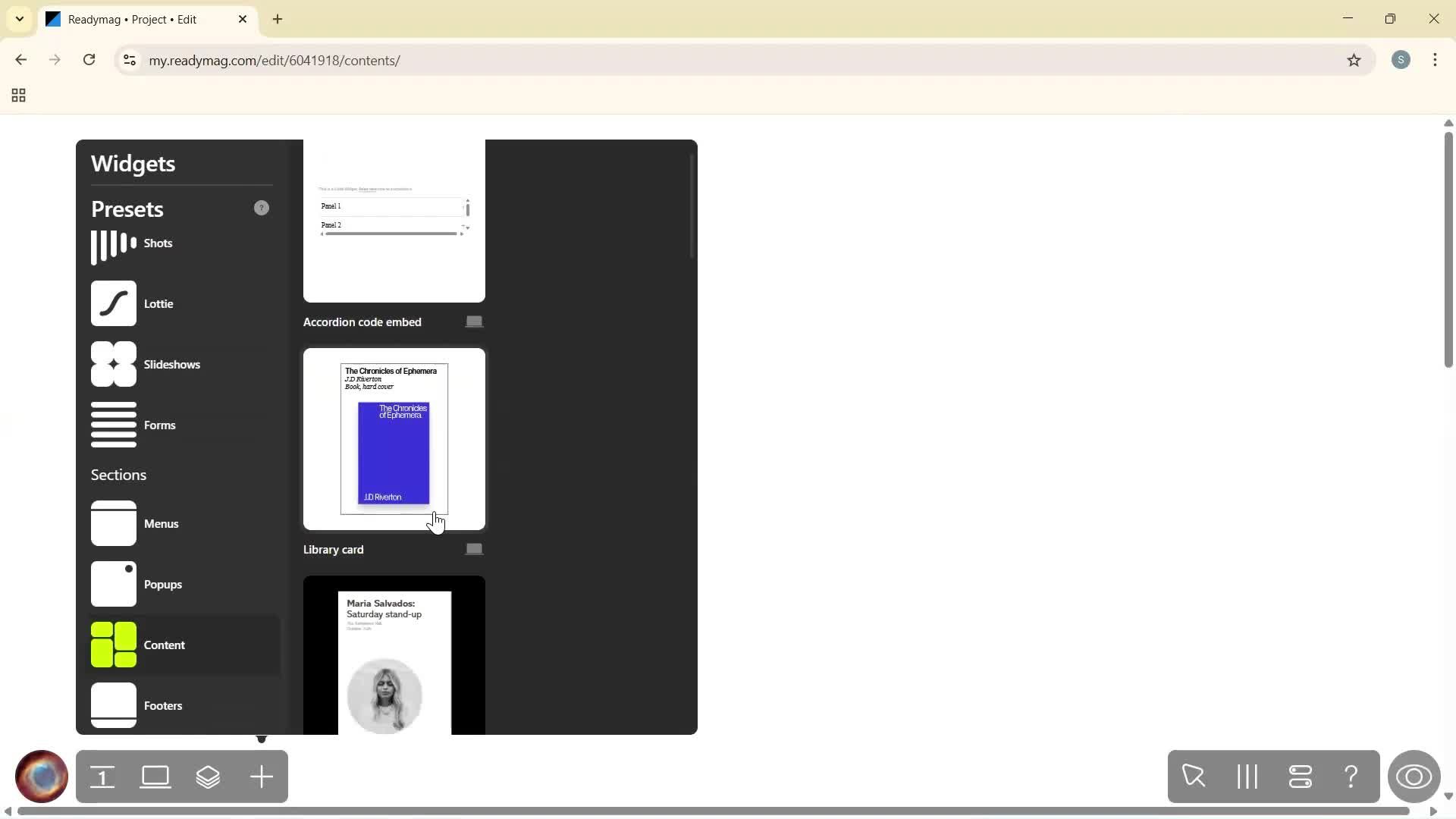 Creating a project screenshot