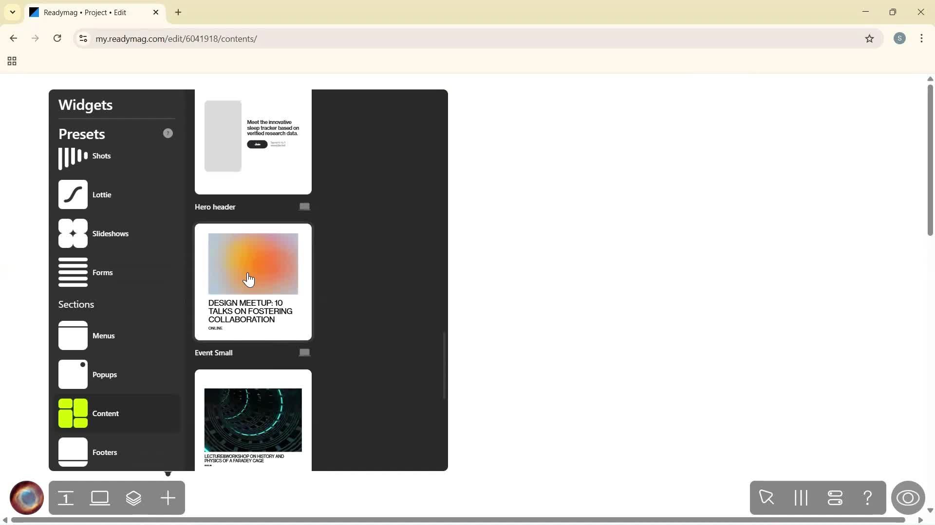 Creating a project screenshot