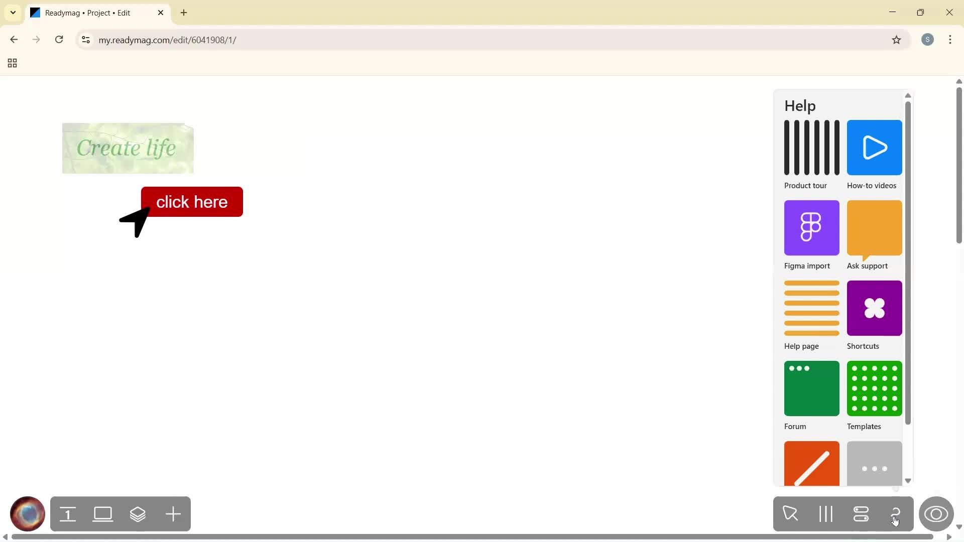 Creating a project screenshot