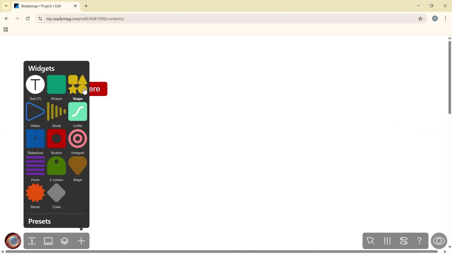 Creating a project screenshot