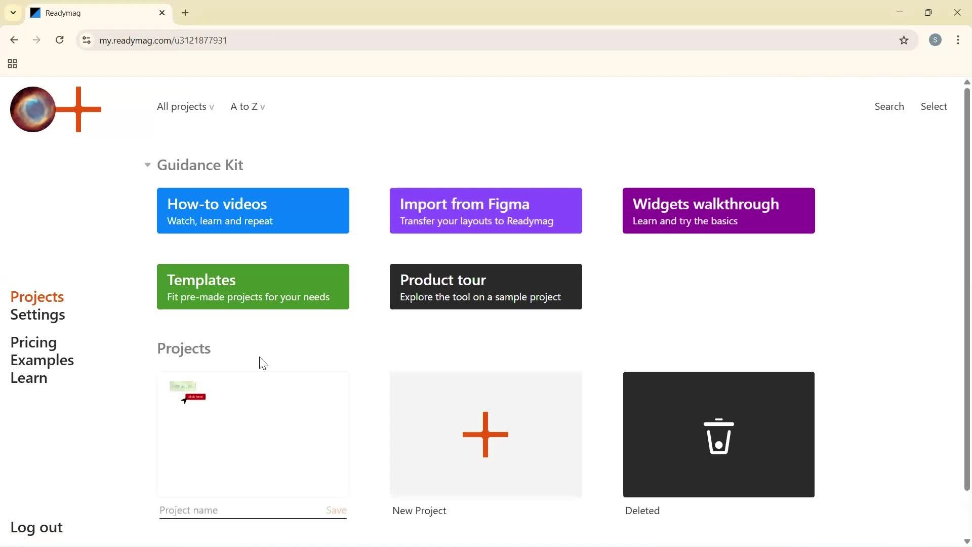 Creating a project screenshot