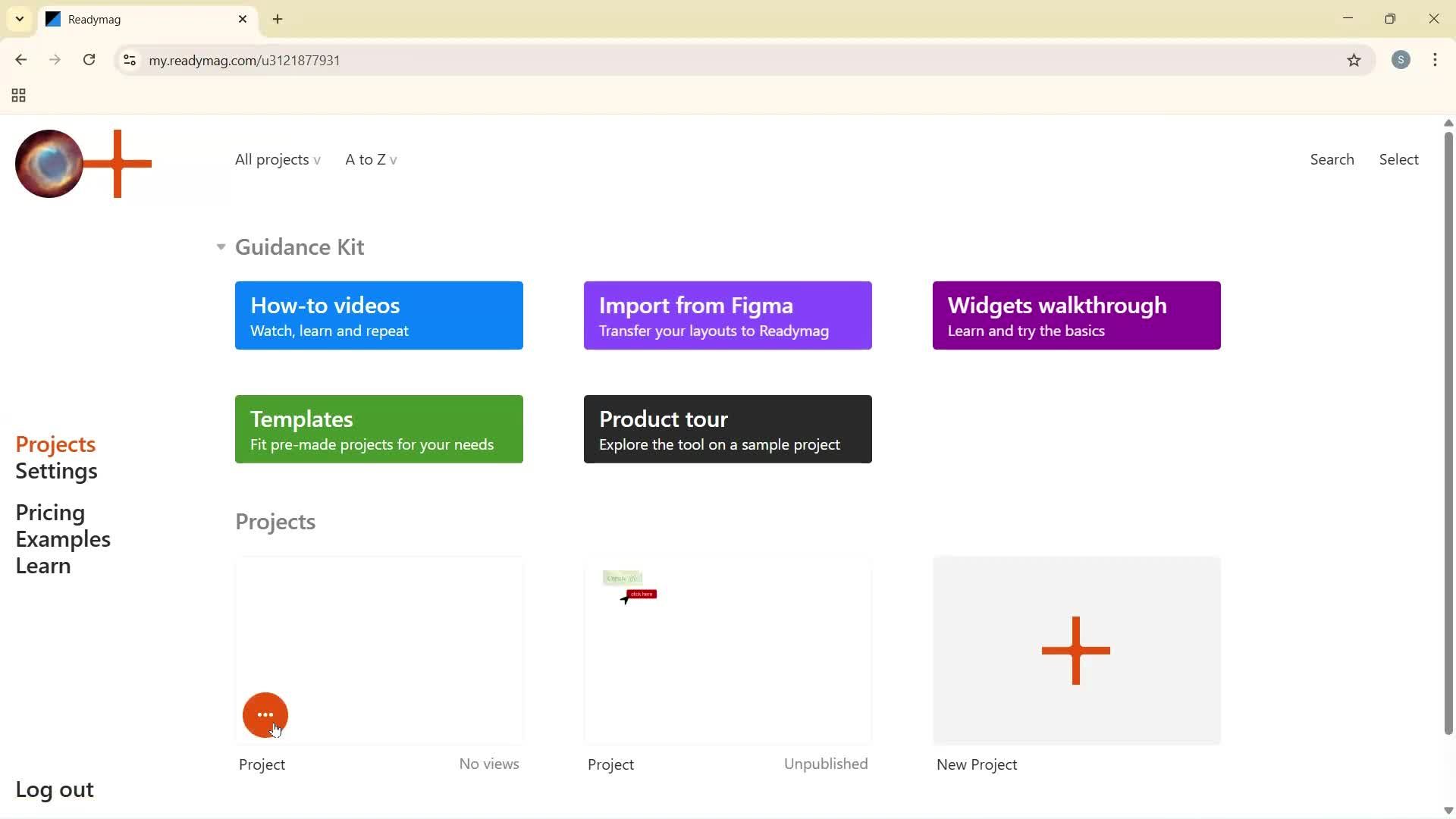Creating a project screenshot
