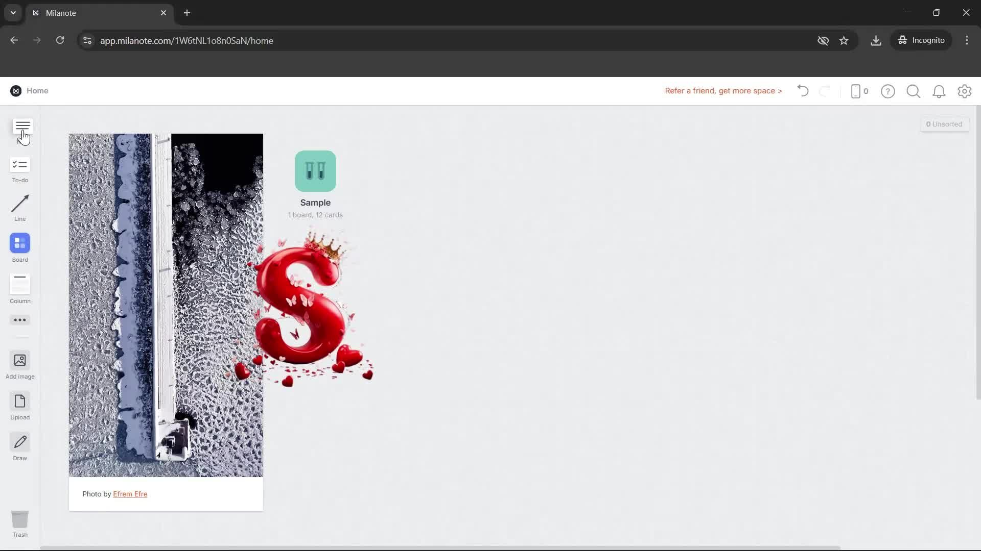 Creating a project screenshot