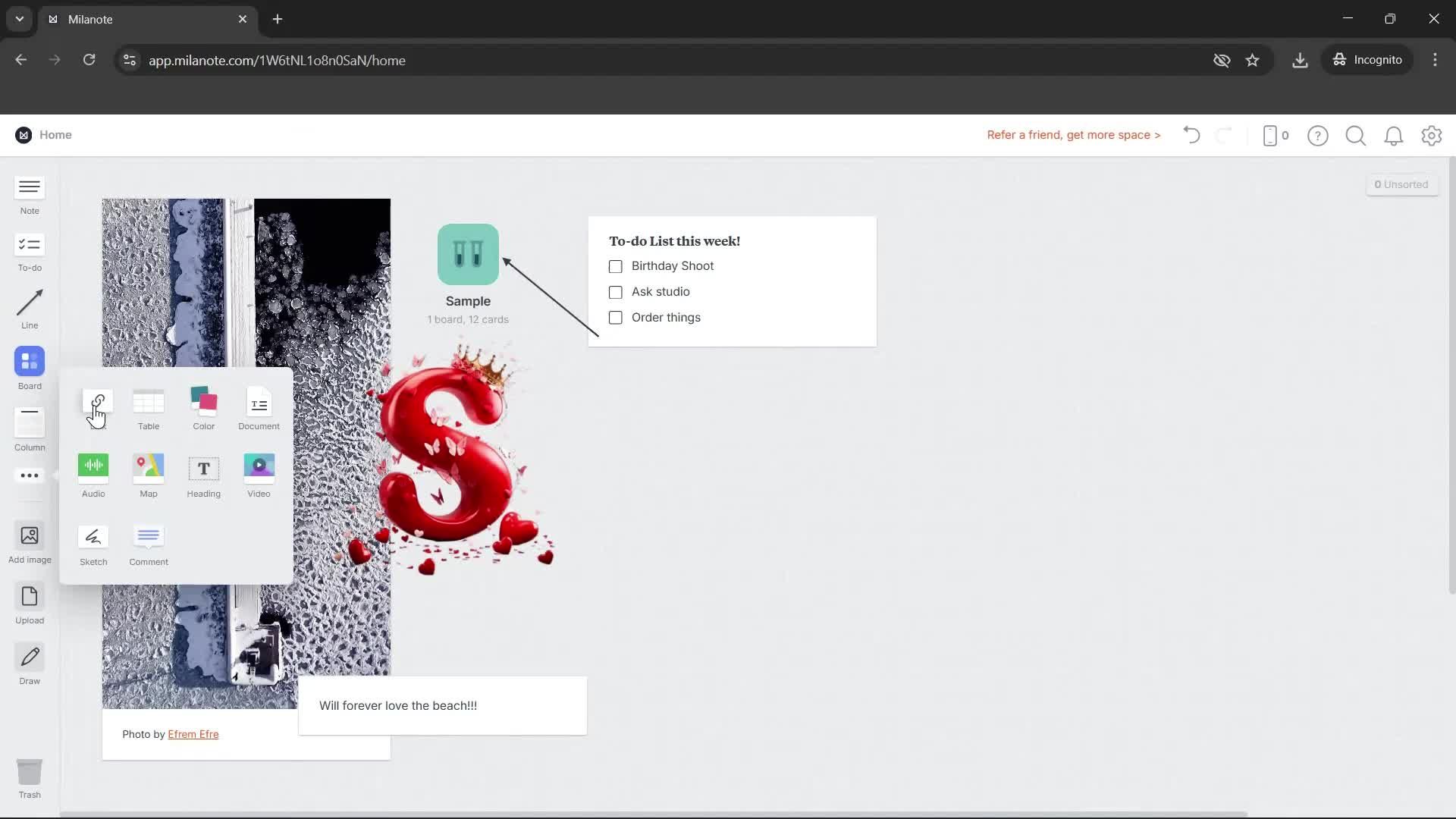 Creating a project screenshot