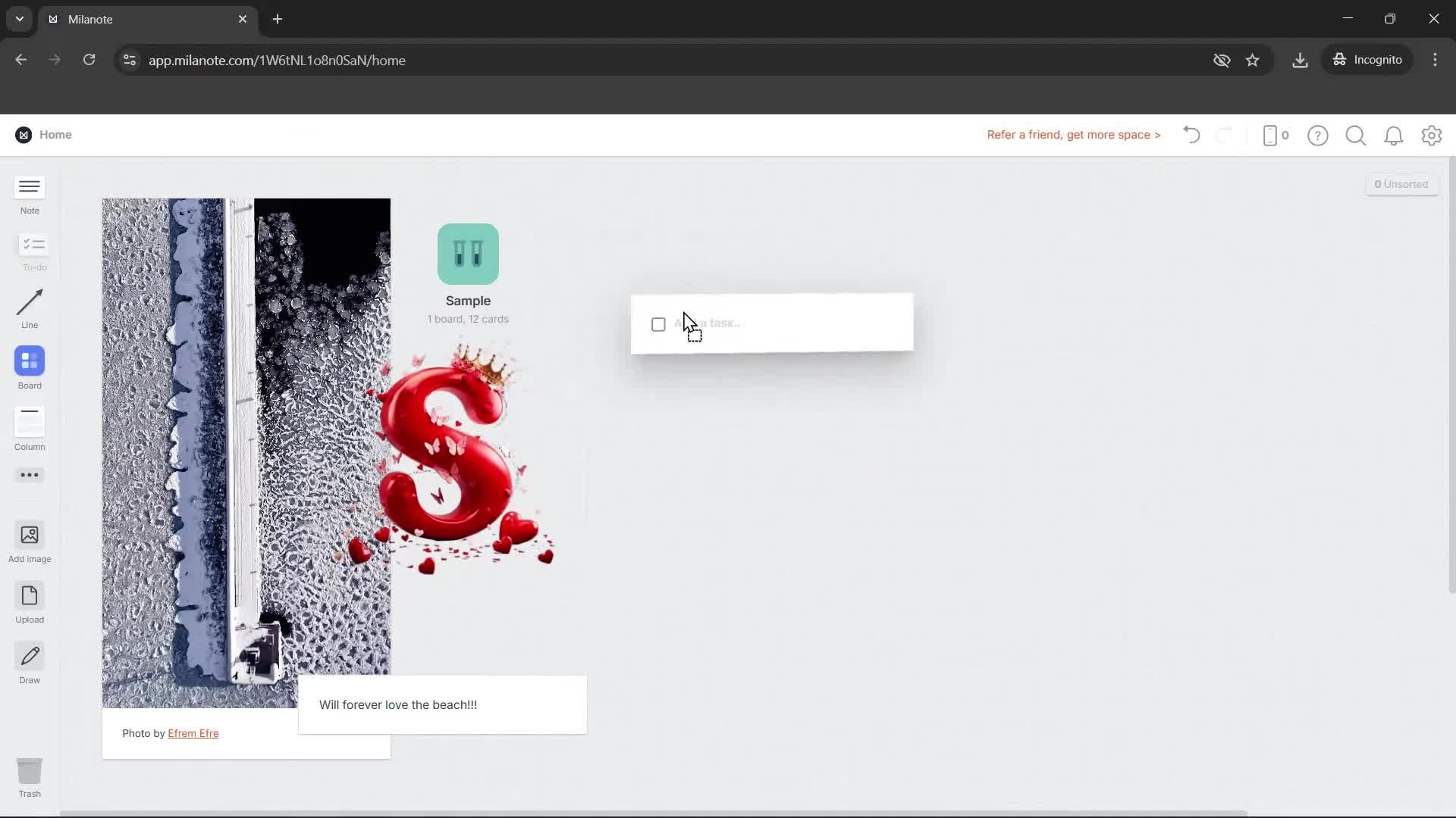 Creating a project screenshot