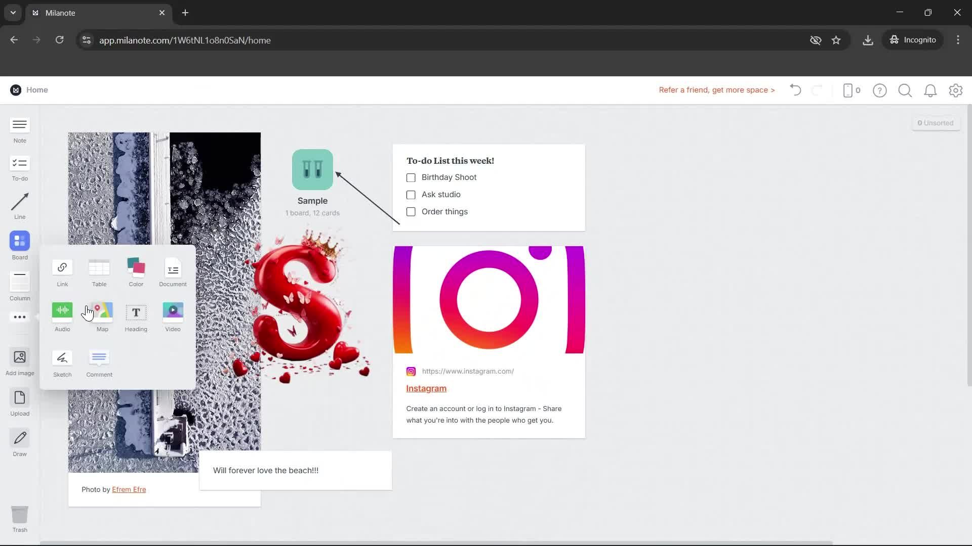 Creating a project screenshot
