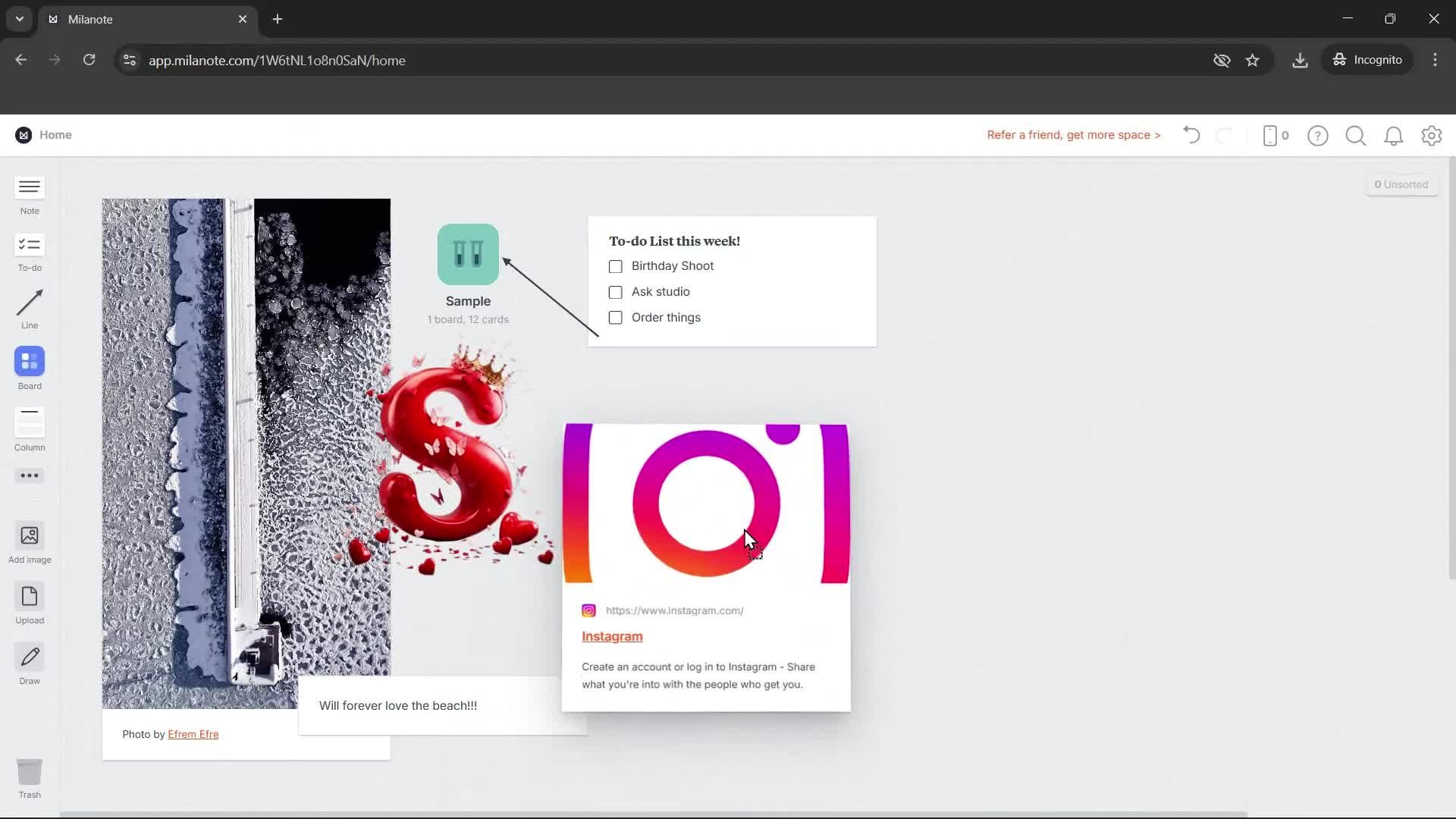 Creating a project screenshot