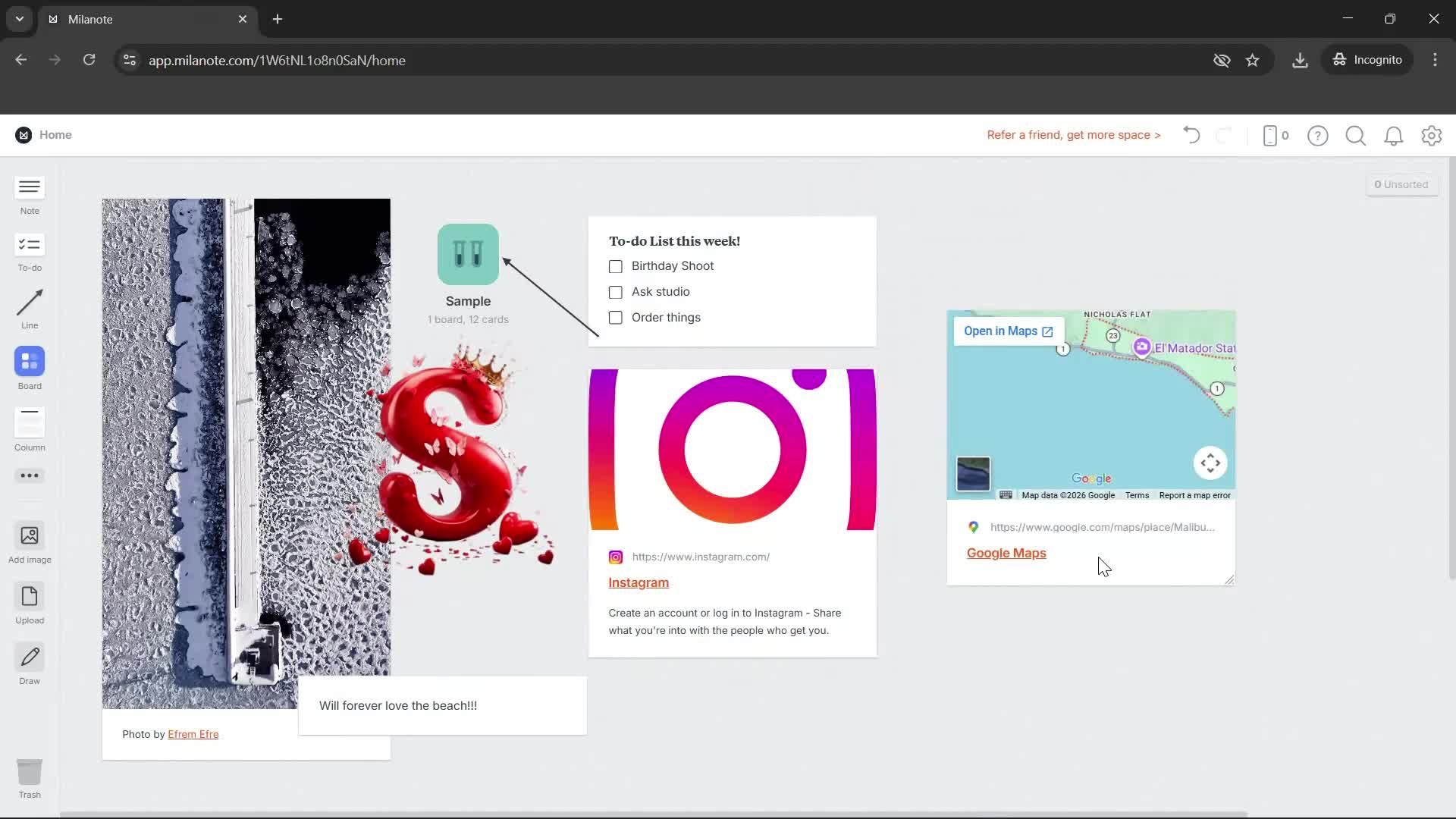 Creating a project screenshot