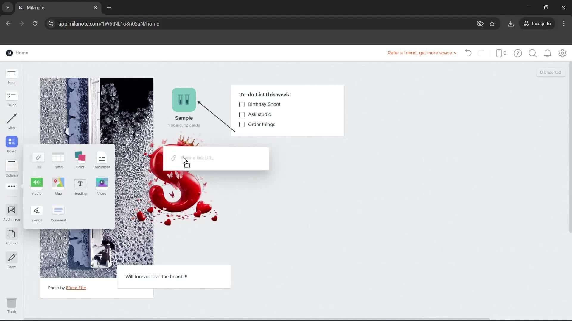 Creating a project screenshot