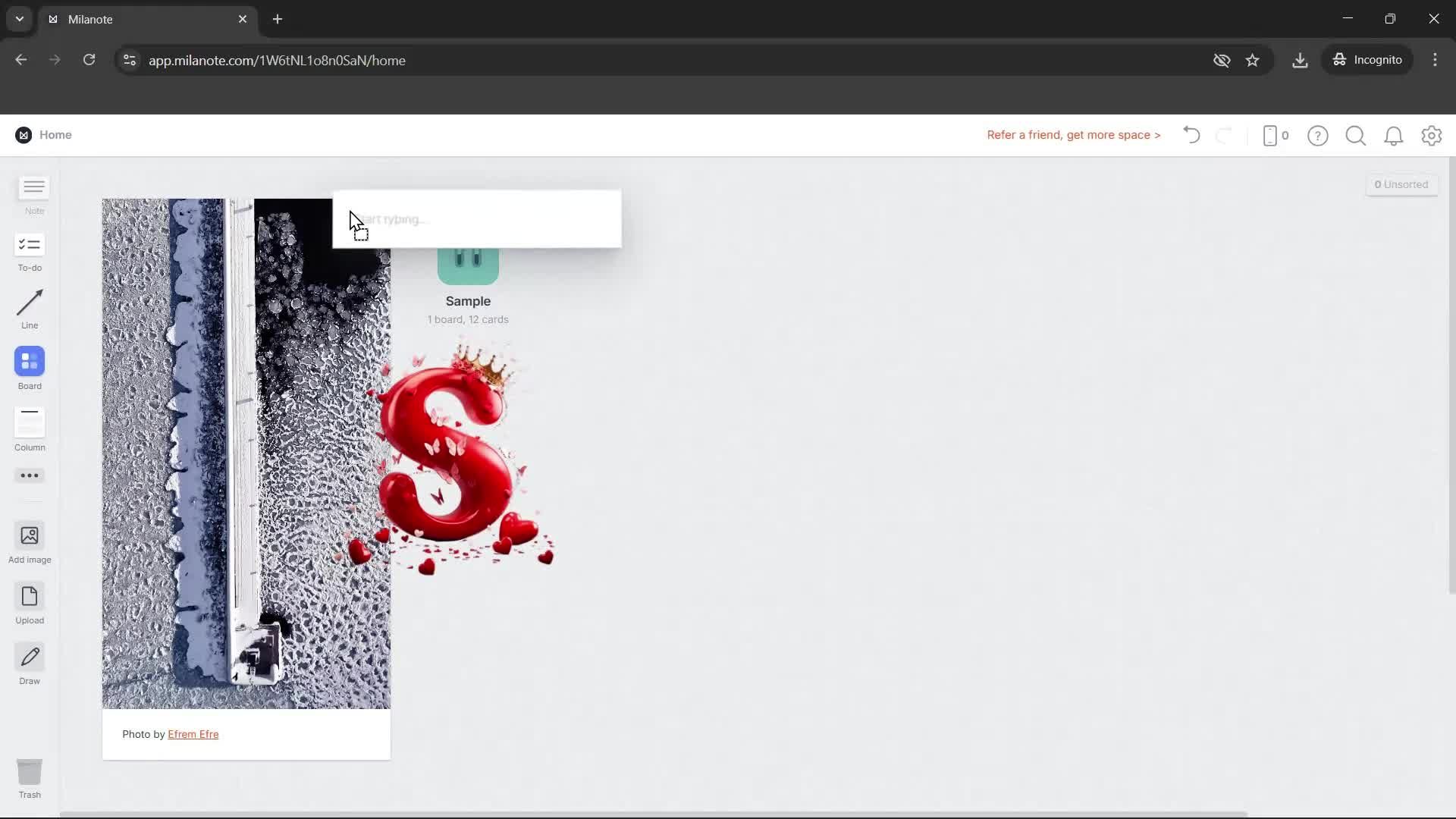 Creating a project screenshot