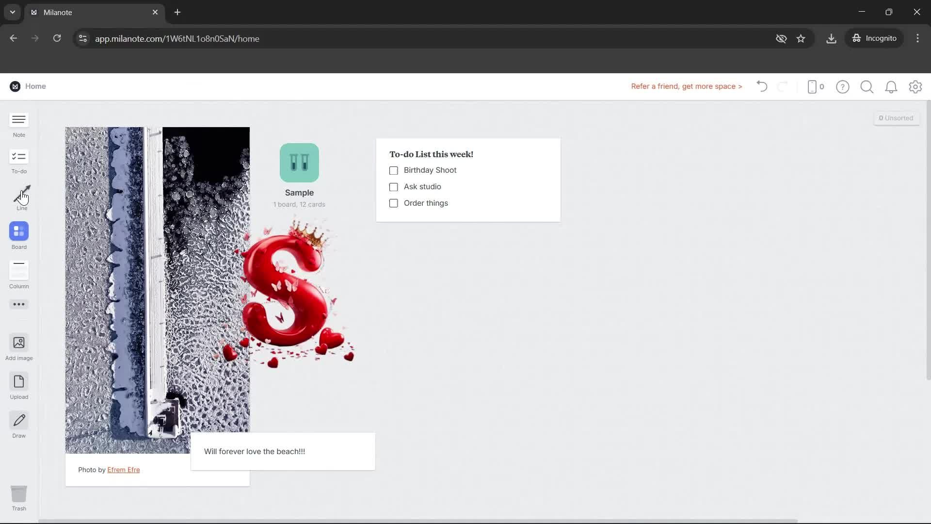 Creating a project screenshot