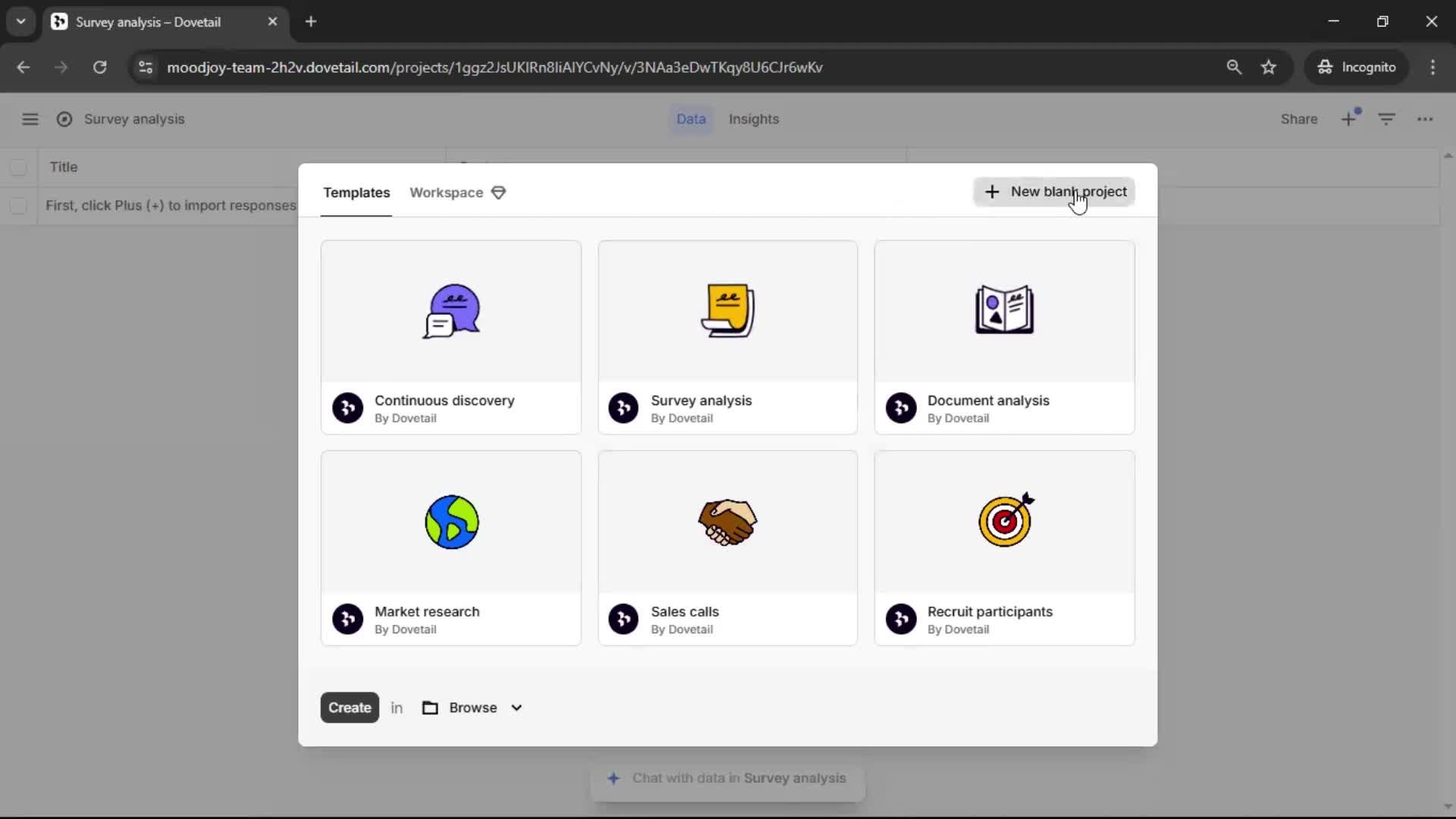 Creating a project screenshot