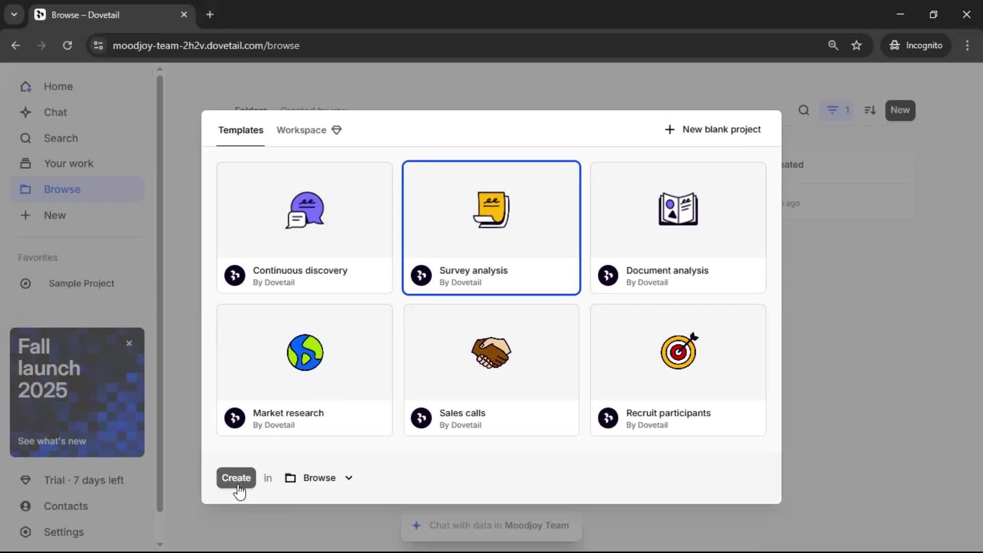 Creating a project screenshot