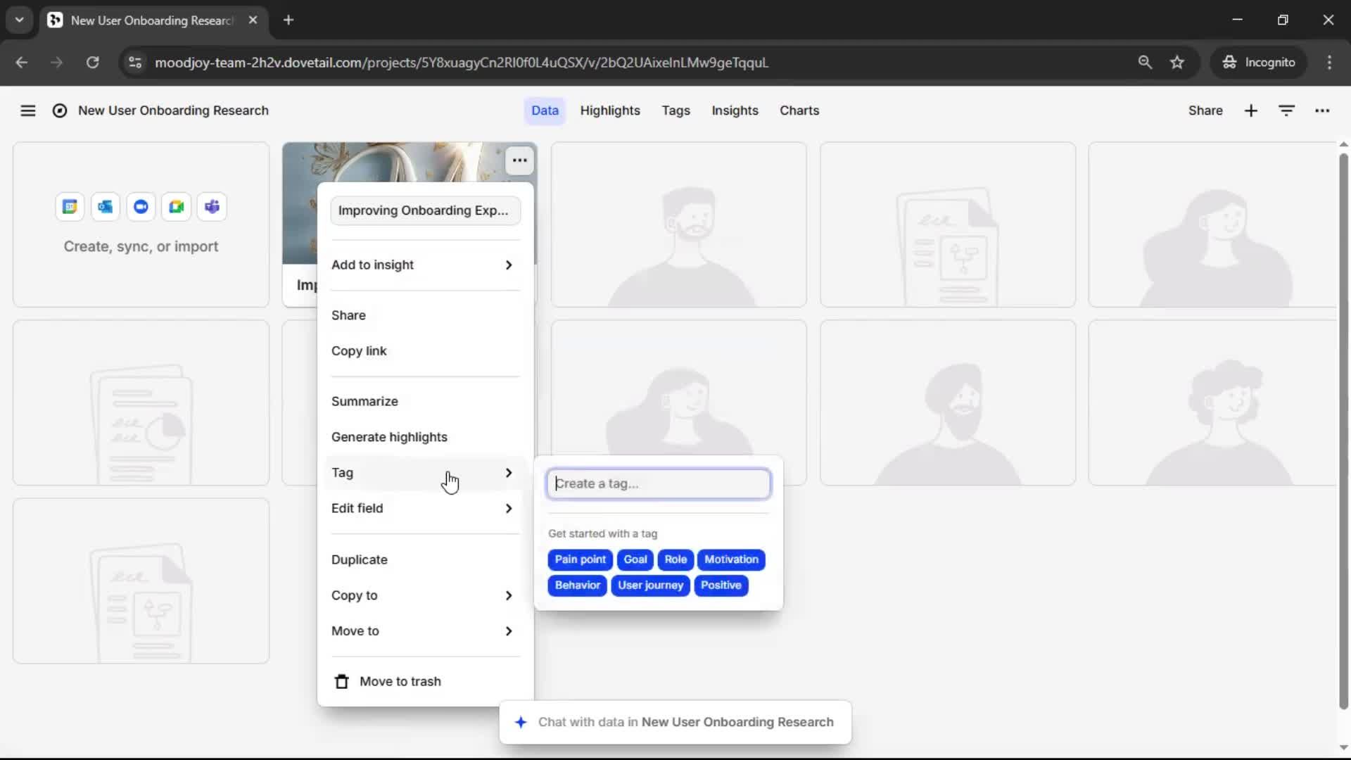 Creating a project screenshot