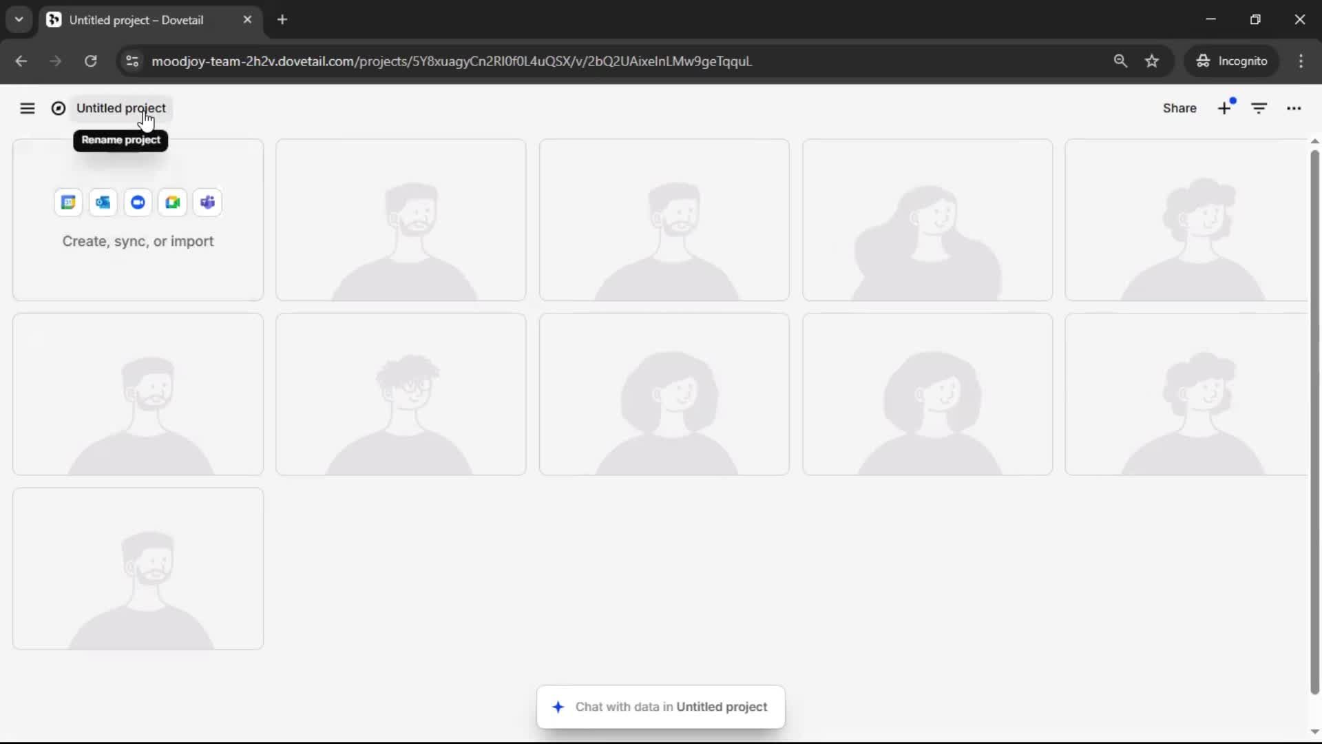 Creating a project screenshot