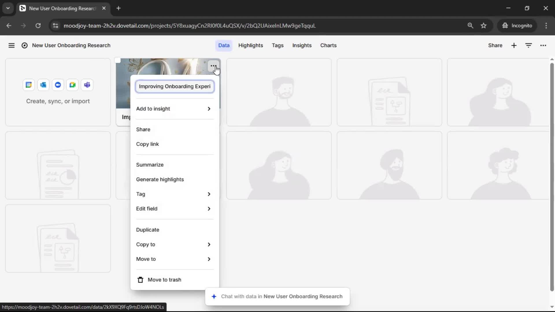 Creating a project screenshot