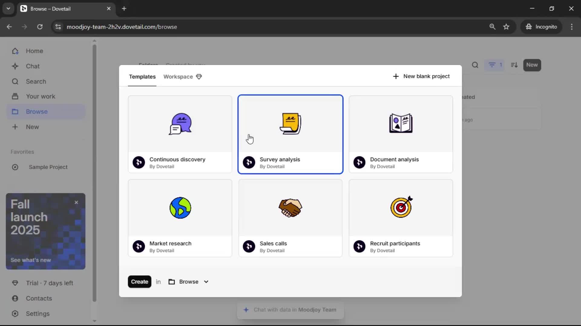 Creating a project screenshot