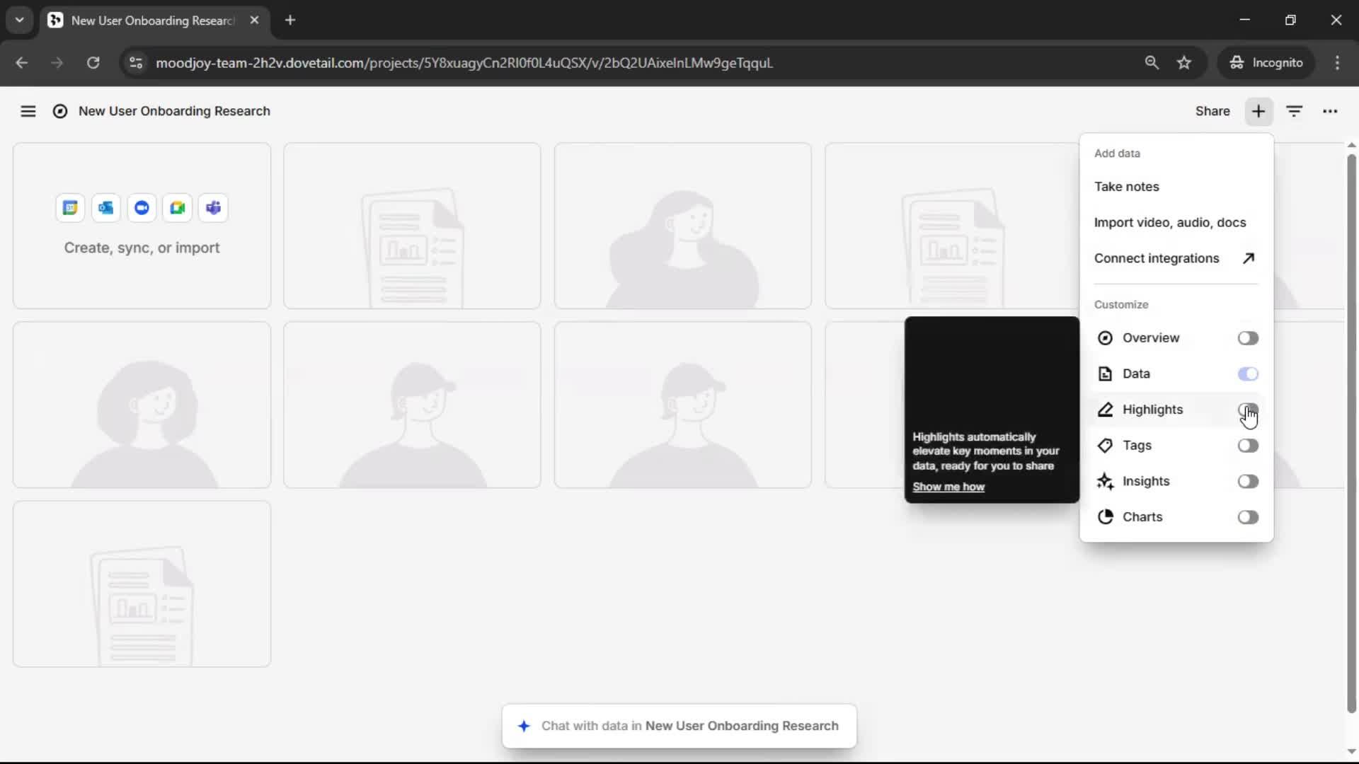 Creating a project screenshot