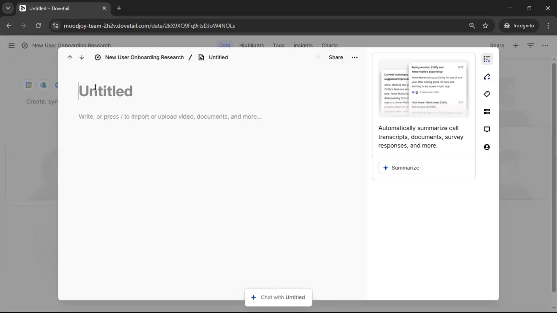 Creating a project screenshot