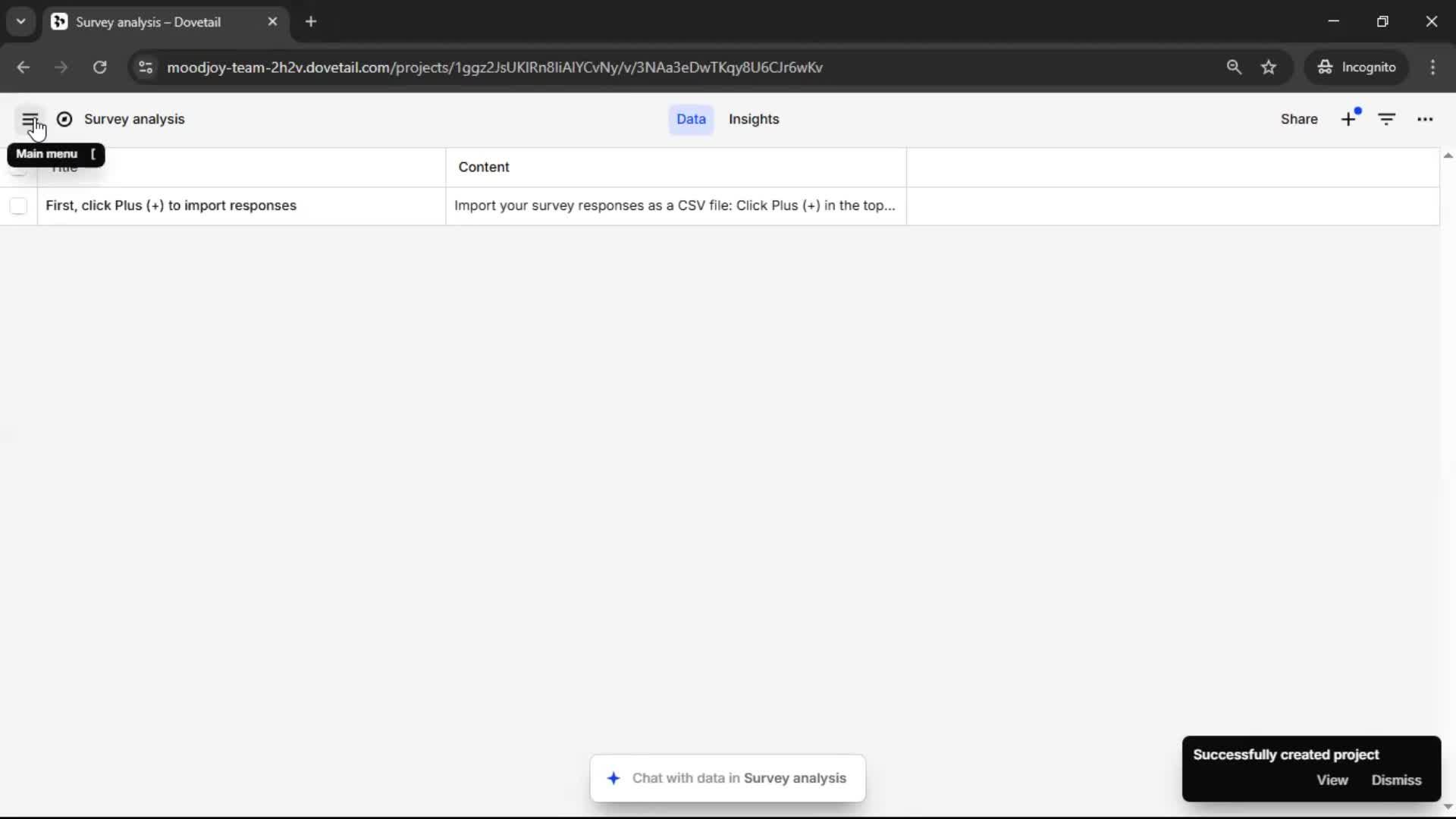 Creating a project screenshot