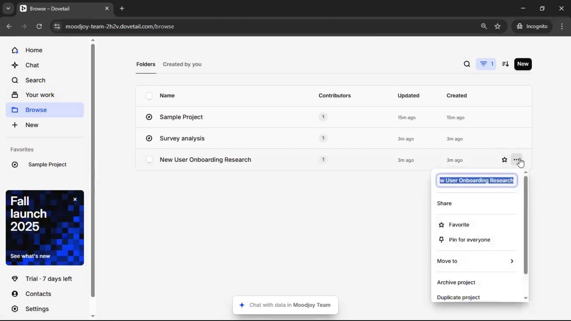 Creating a project screenshot