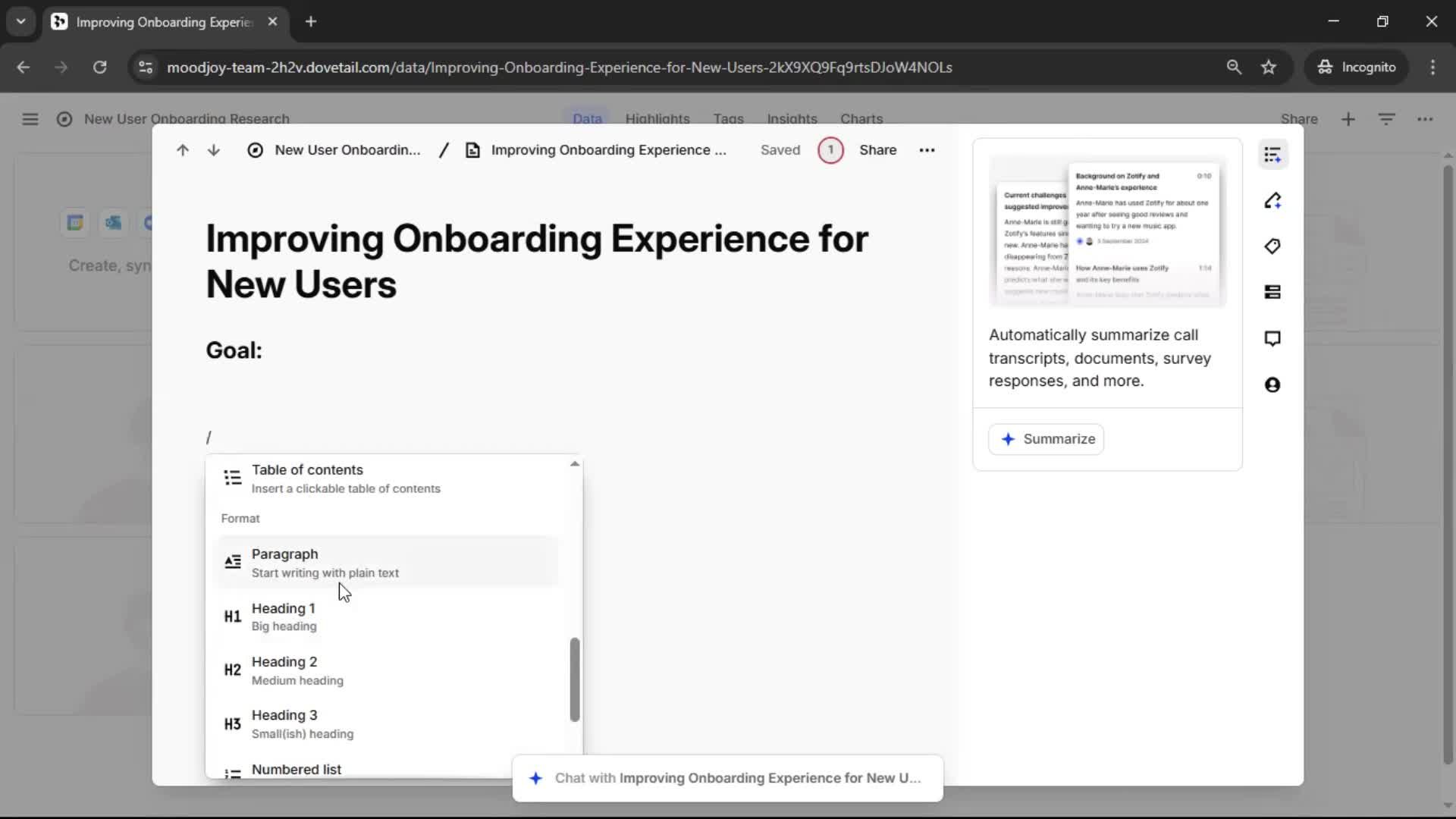 Creating a project screenshot