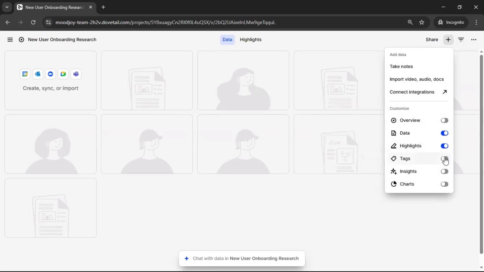 Creating a project screenshot