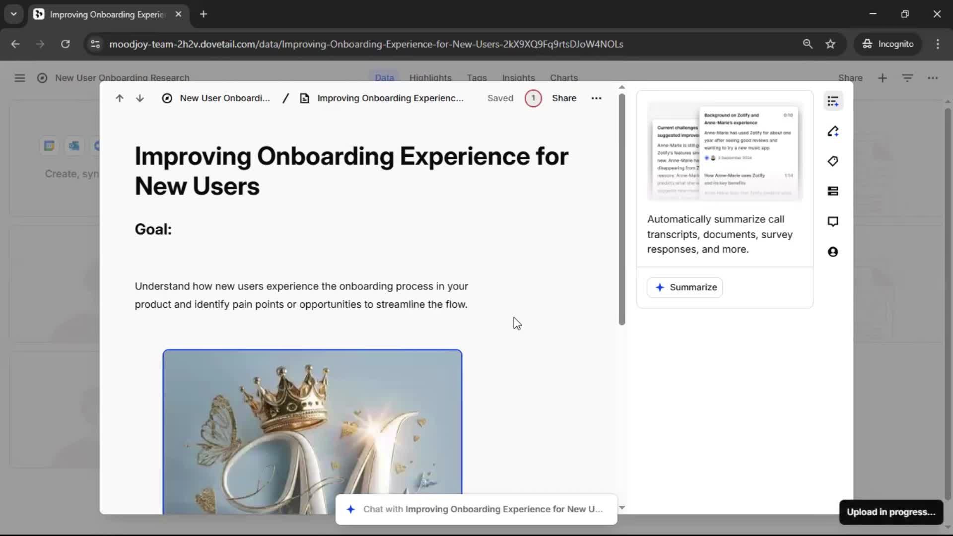 Creating a project screenshot