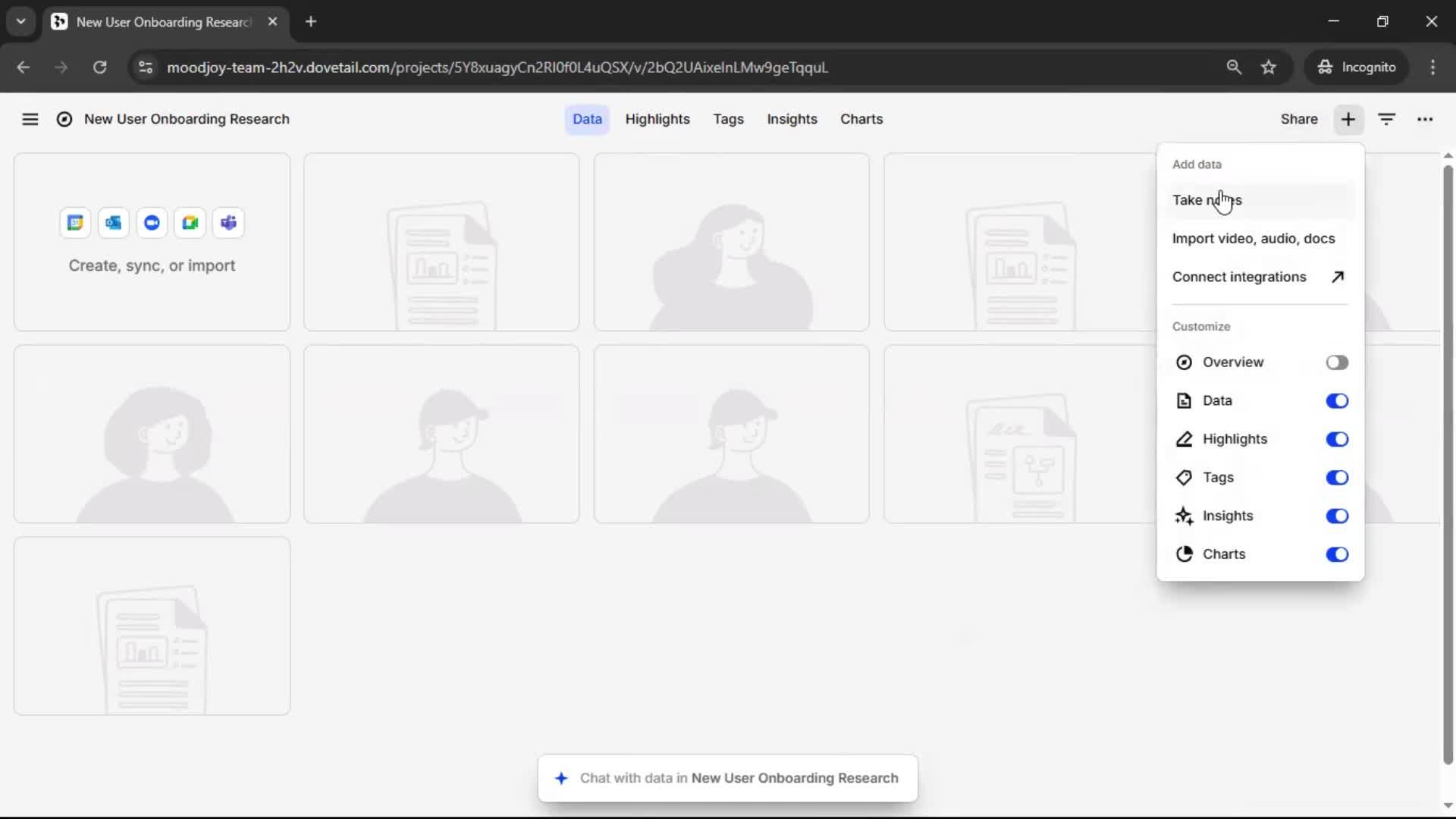 Creating a project screenshot