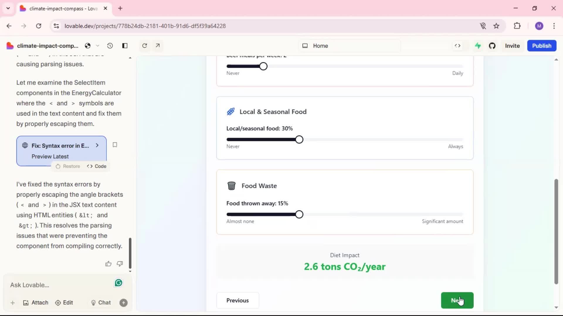Creating a project screenshot