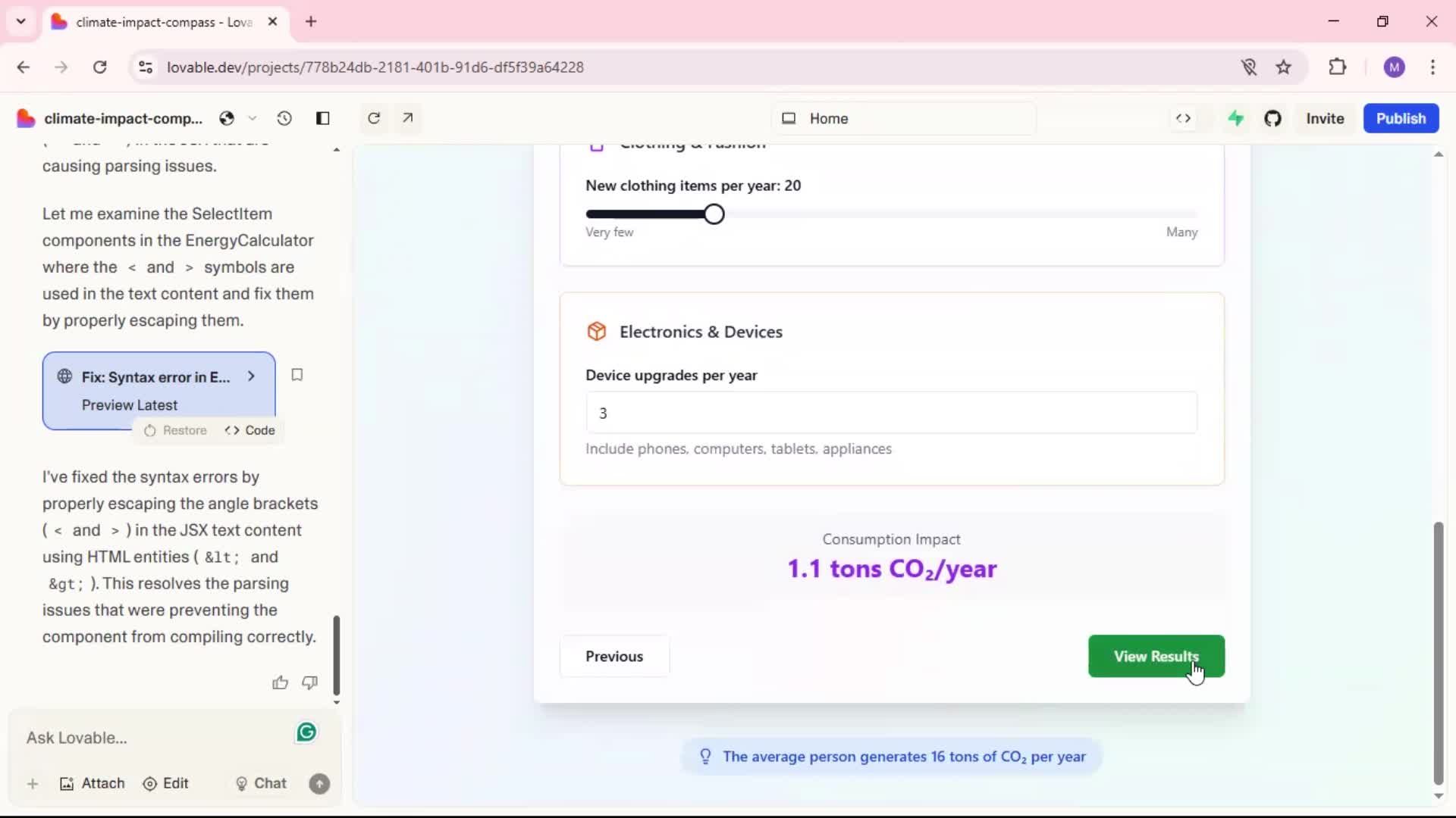 Creating a project screenshot