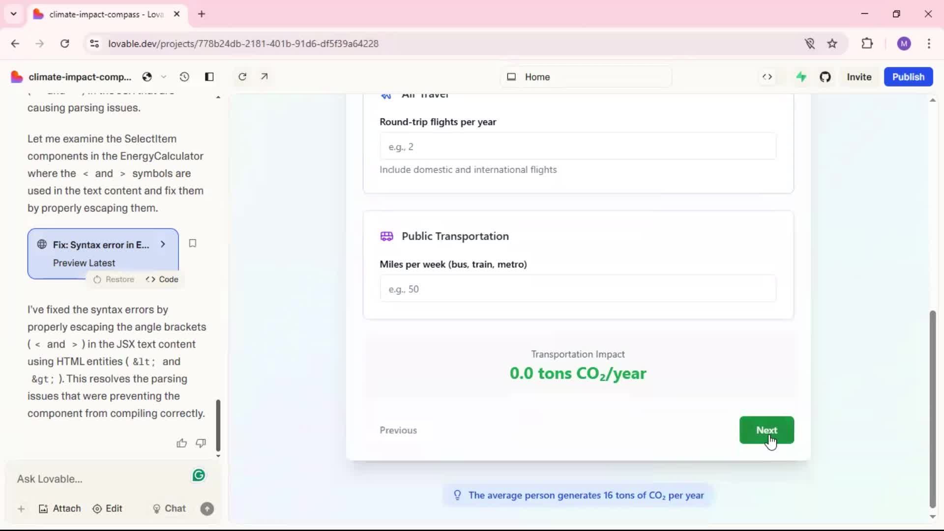 Creating a project screenshot