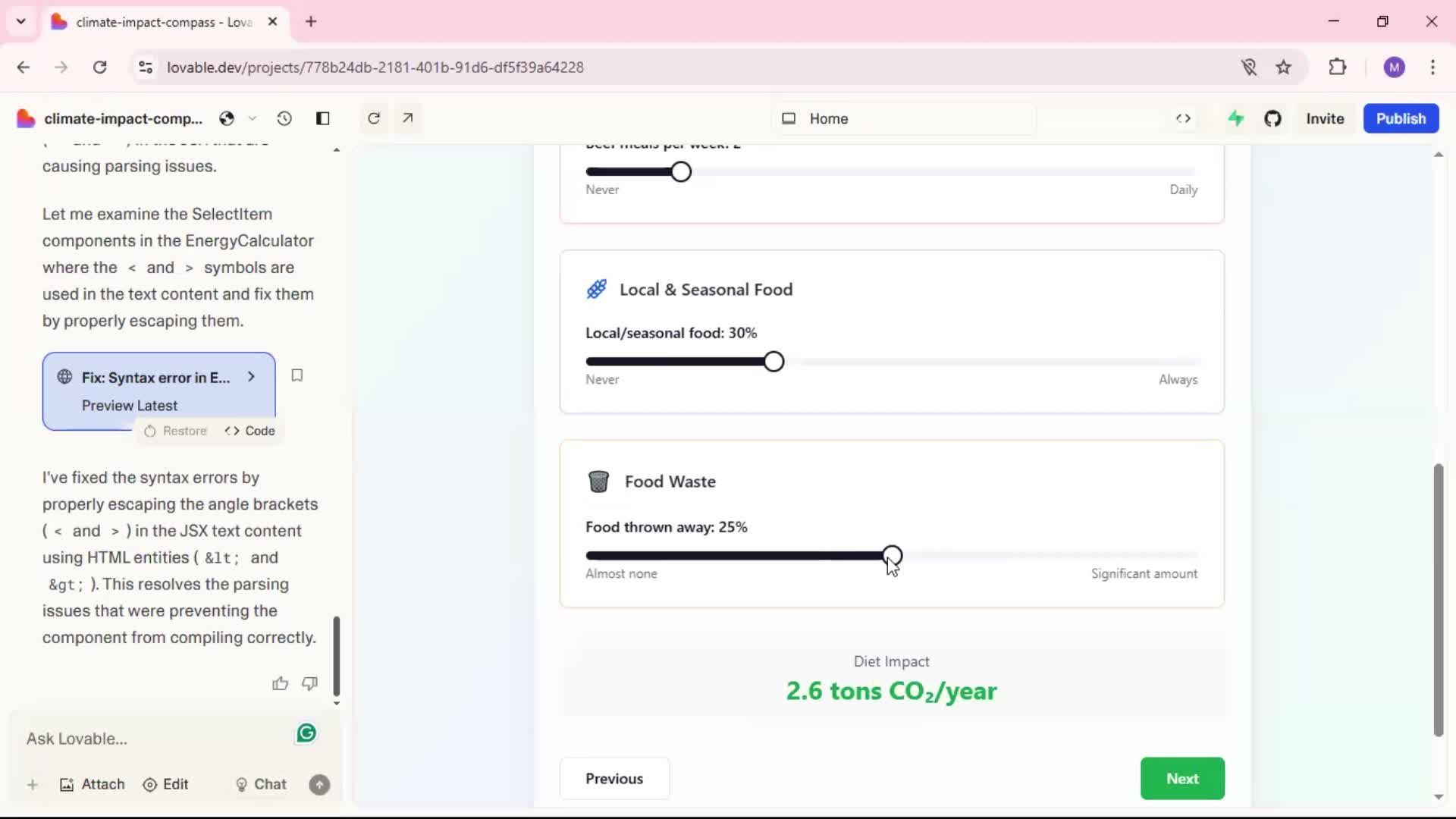 Creating a project screenshot