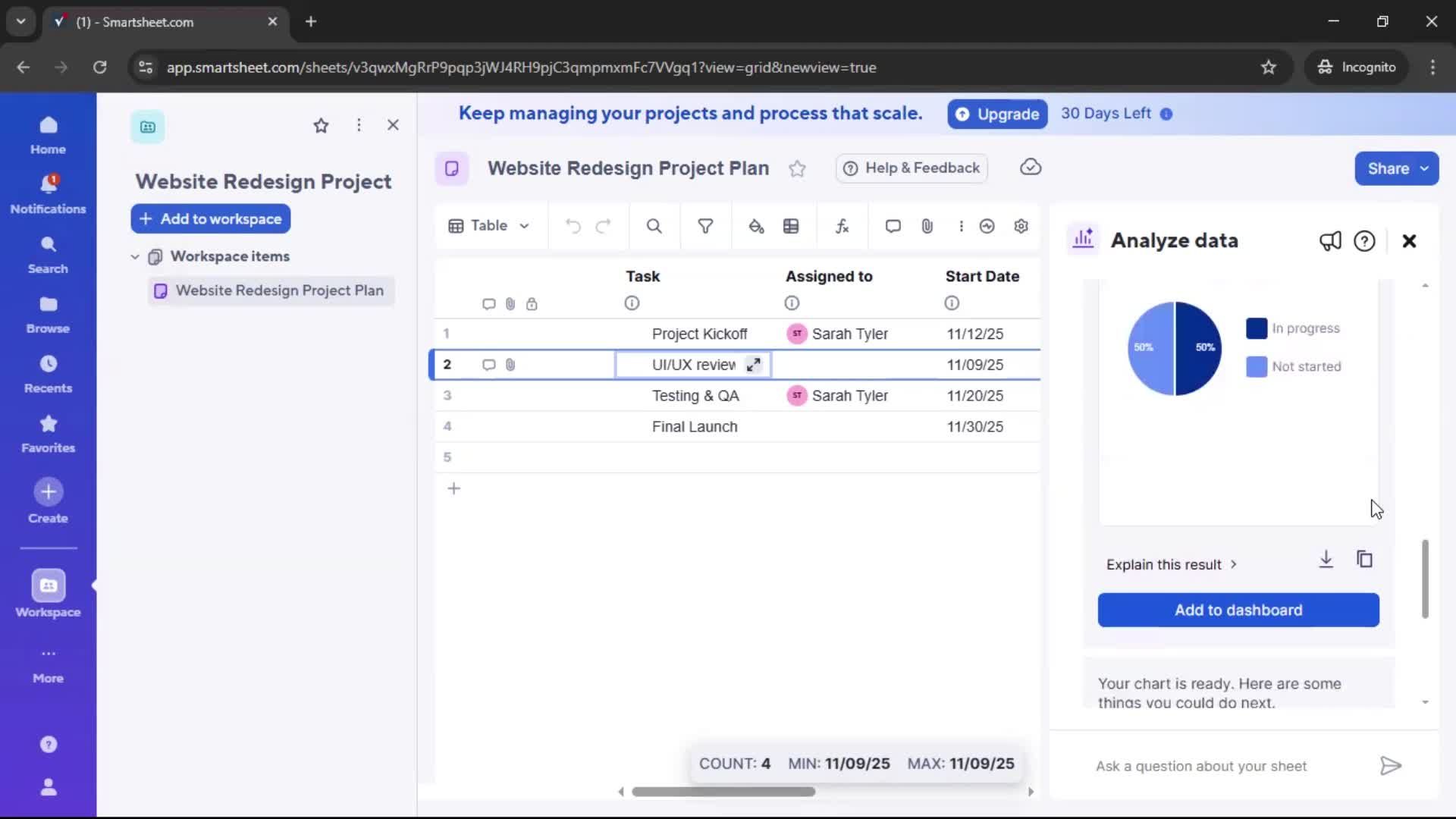 Creating a project screenshot