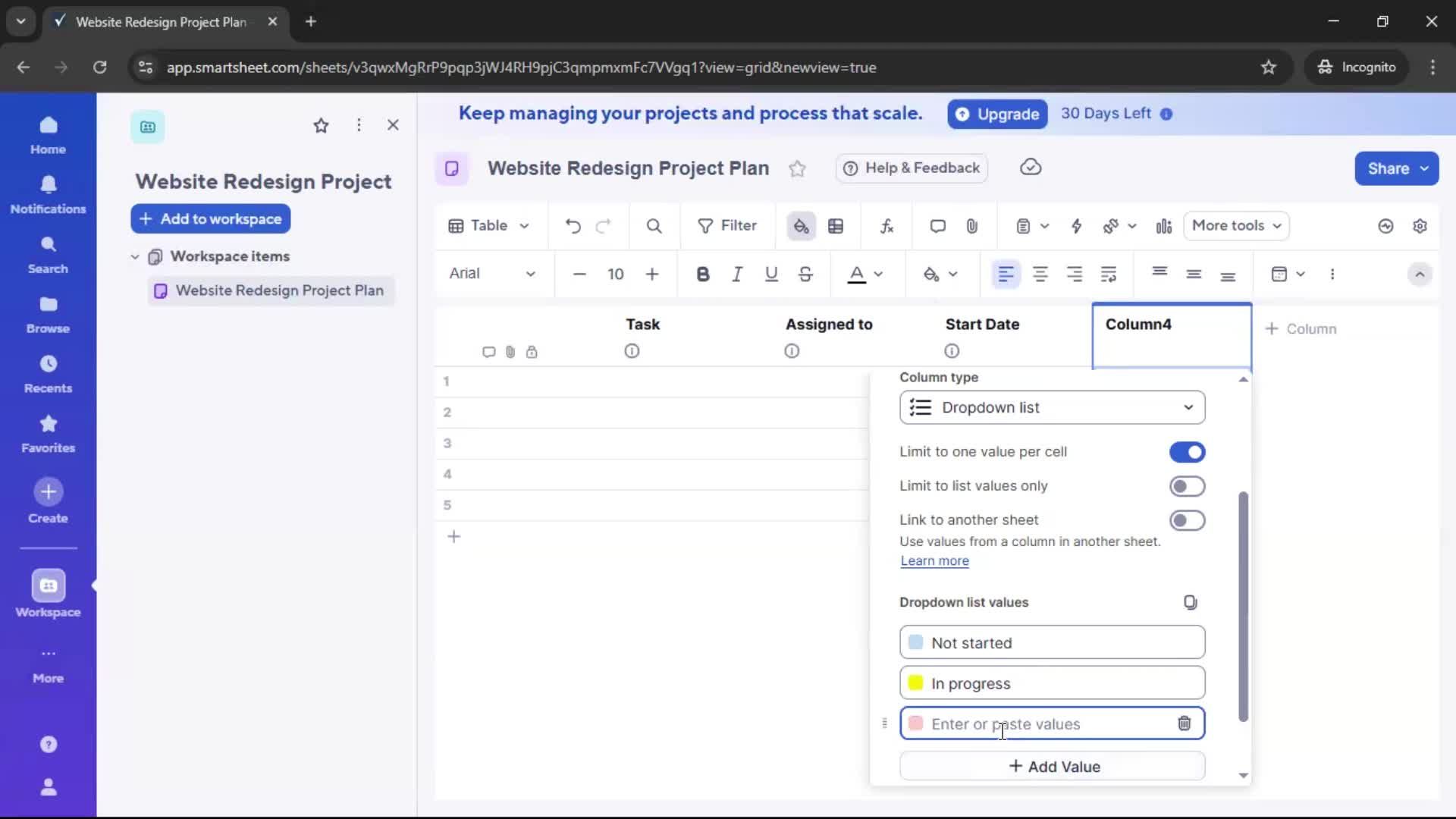 Creating a project screenshot