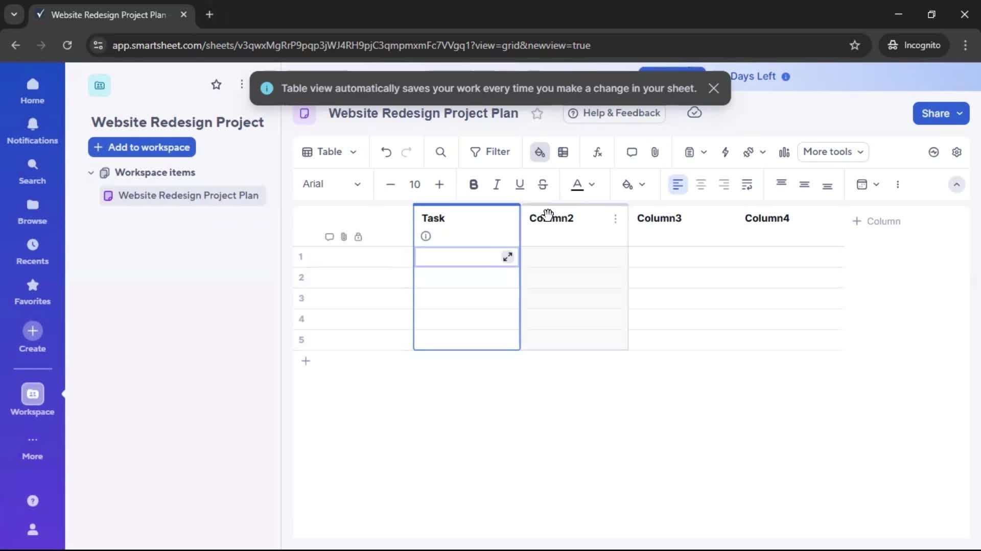 Creating a project screenshot
