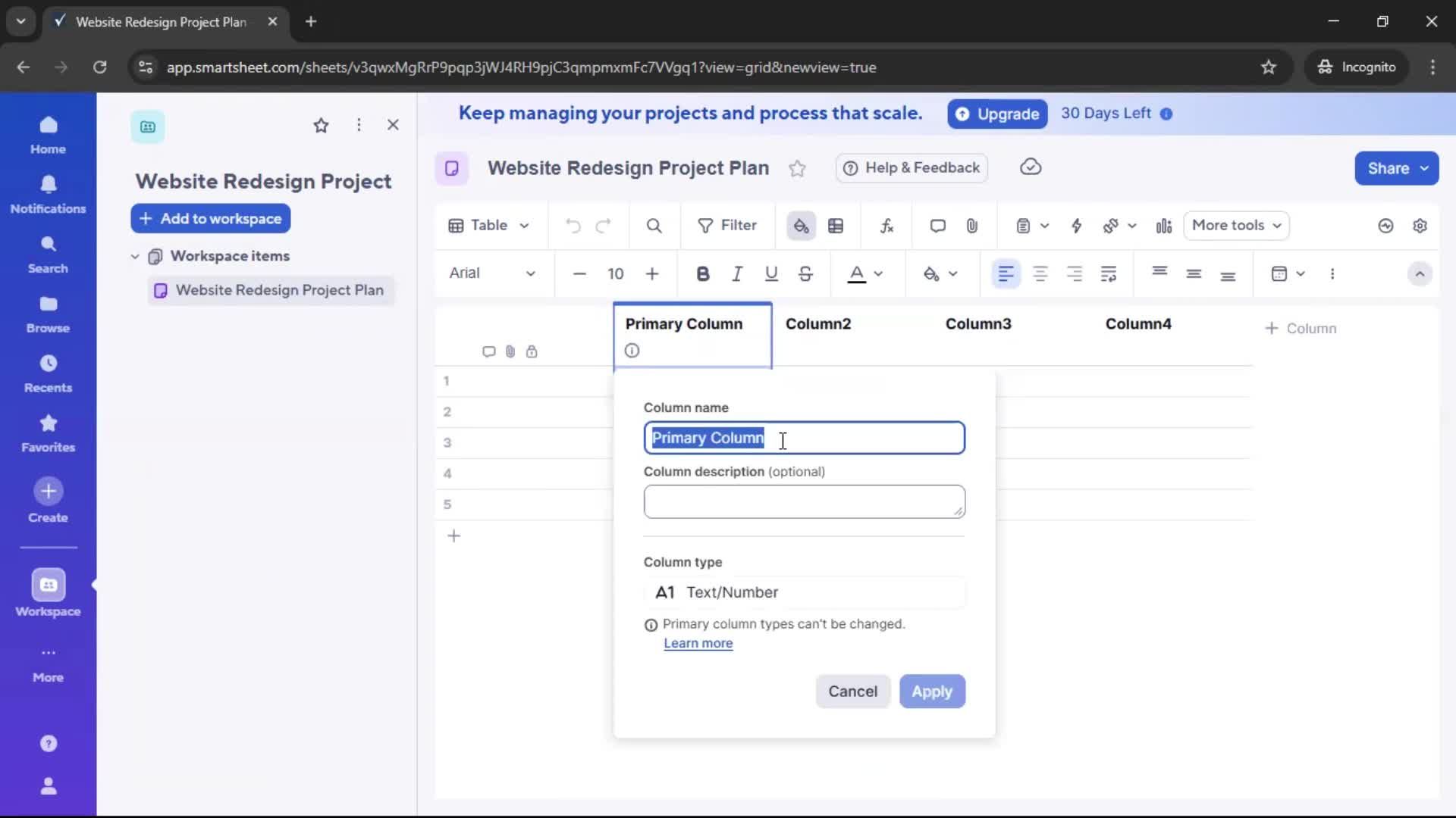 Creating a project screenshot