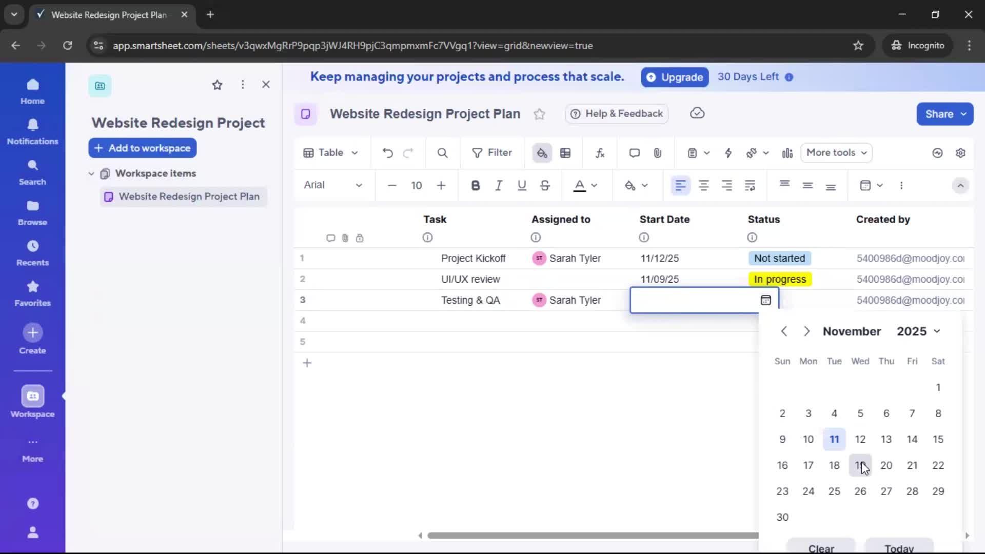 Creating a project screenshot