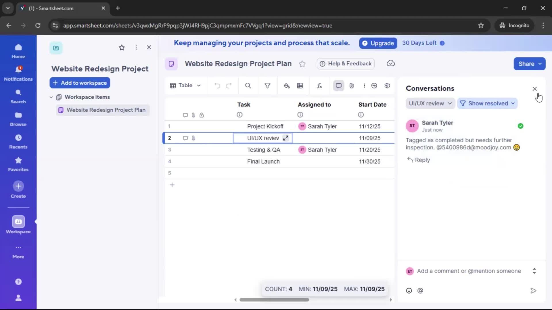 Creating a project screenshot