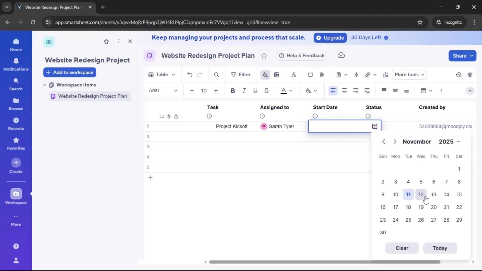 Creating a project screenshot